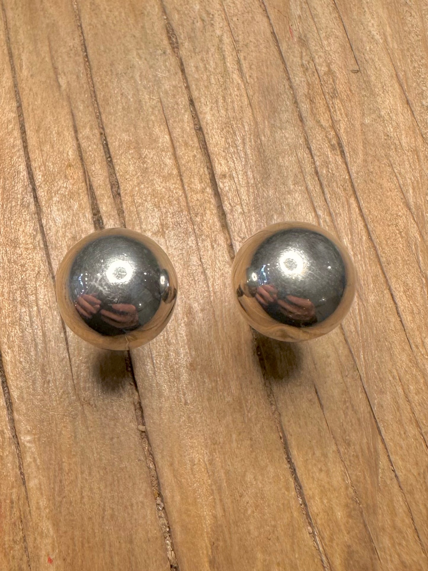 Vintage Ball Stud 925 Sterling Silver Earrings