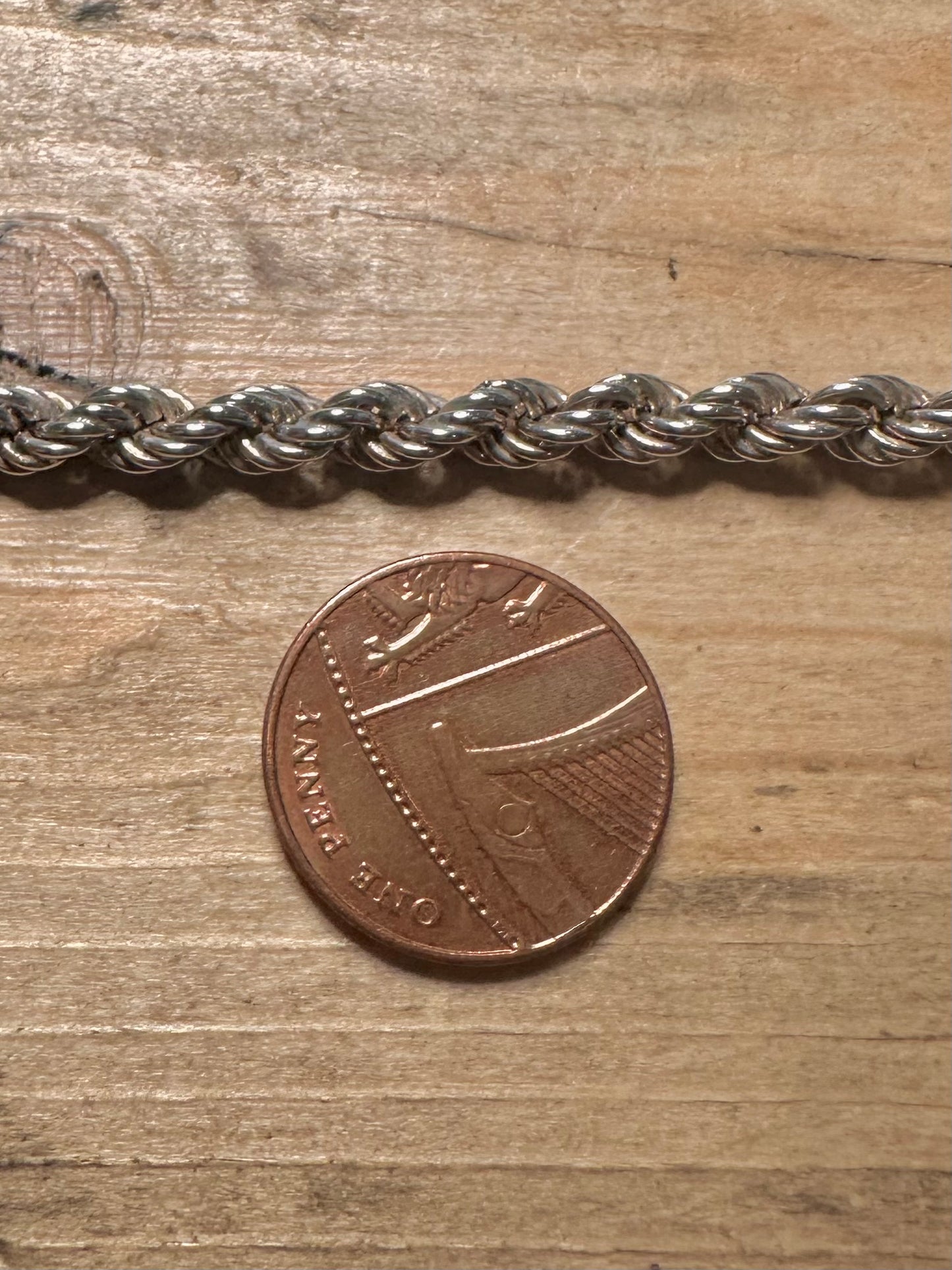 Vintage Rope Chain 925 Silver 19.8 inch Necklace