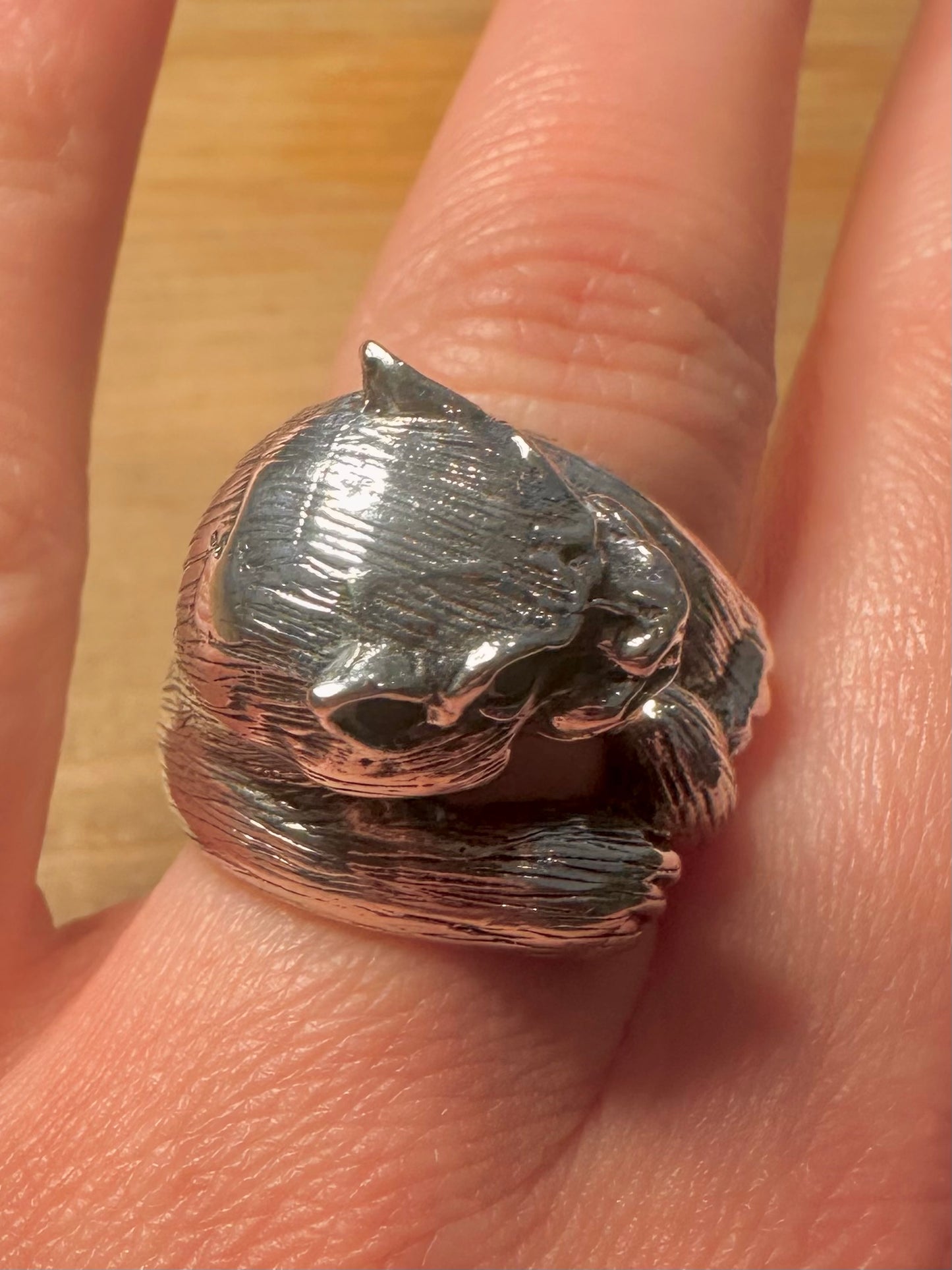 Modern Panther Black Stone Eyes 925 Silver Size N1/2 Ring