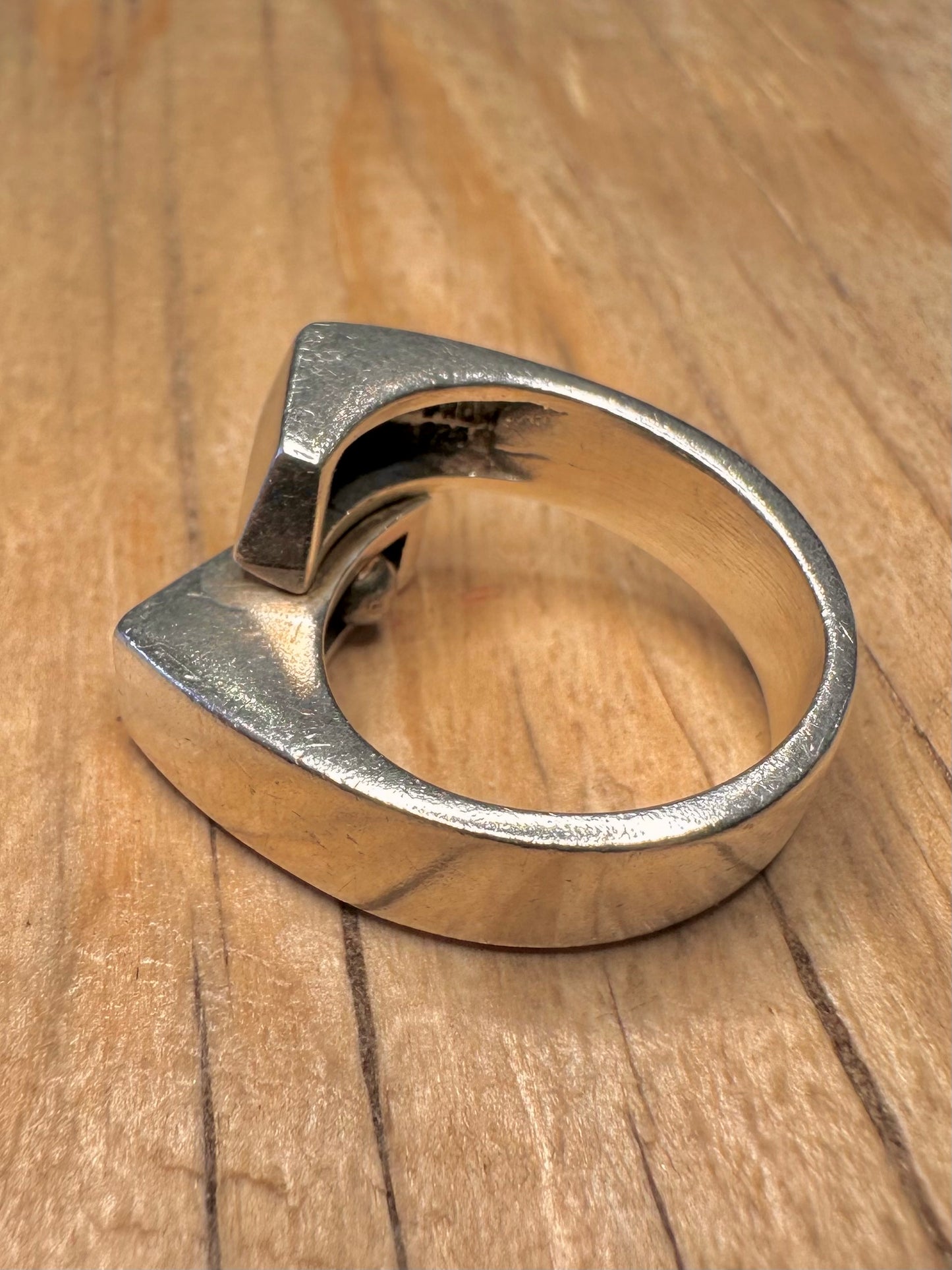 Abstract Overlapping 925 Sterling Silver Size K1/2 Ring