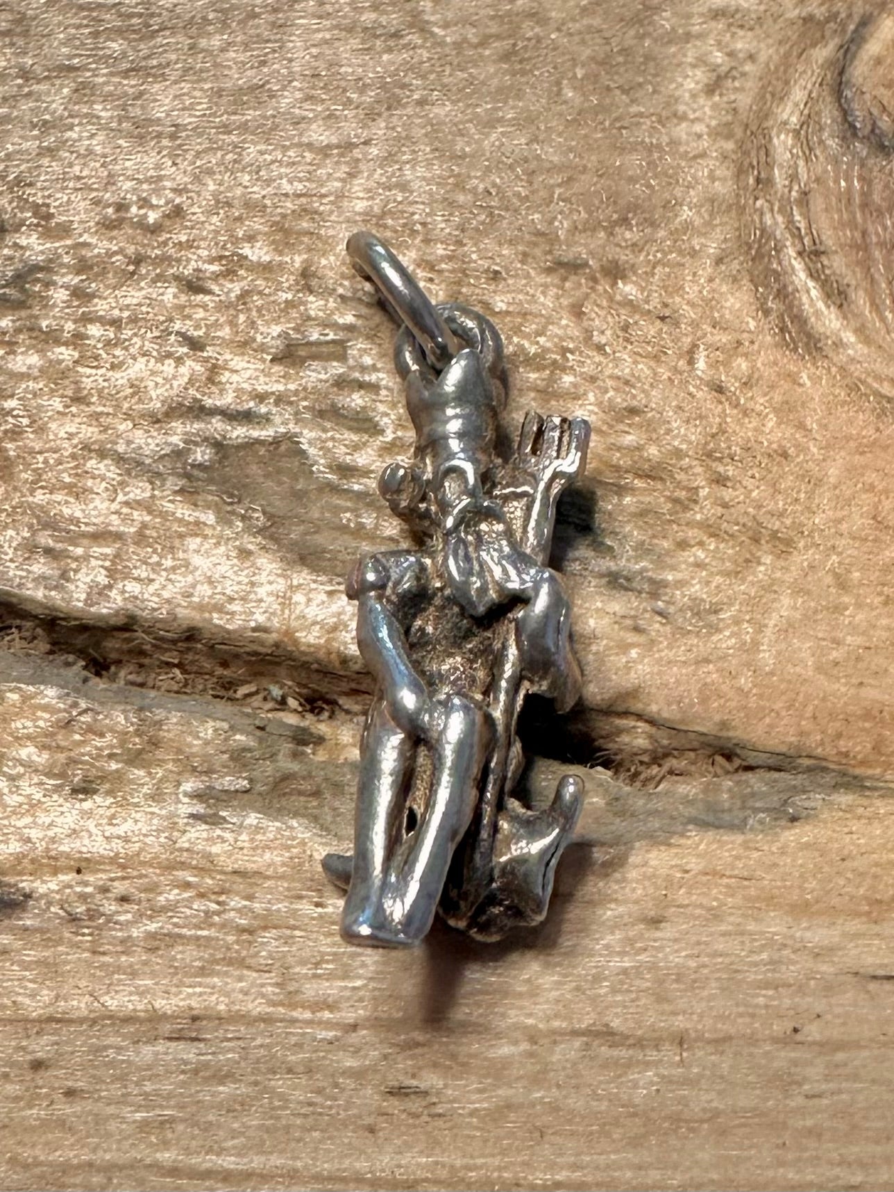 Vintage Poseidon 925 Silver Charm Pendant