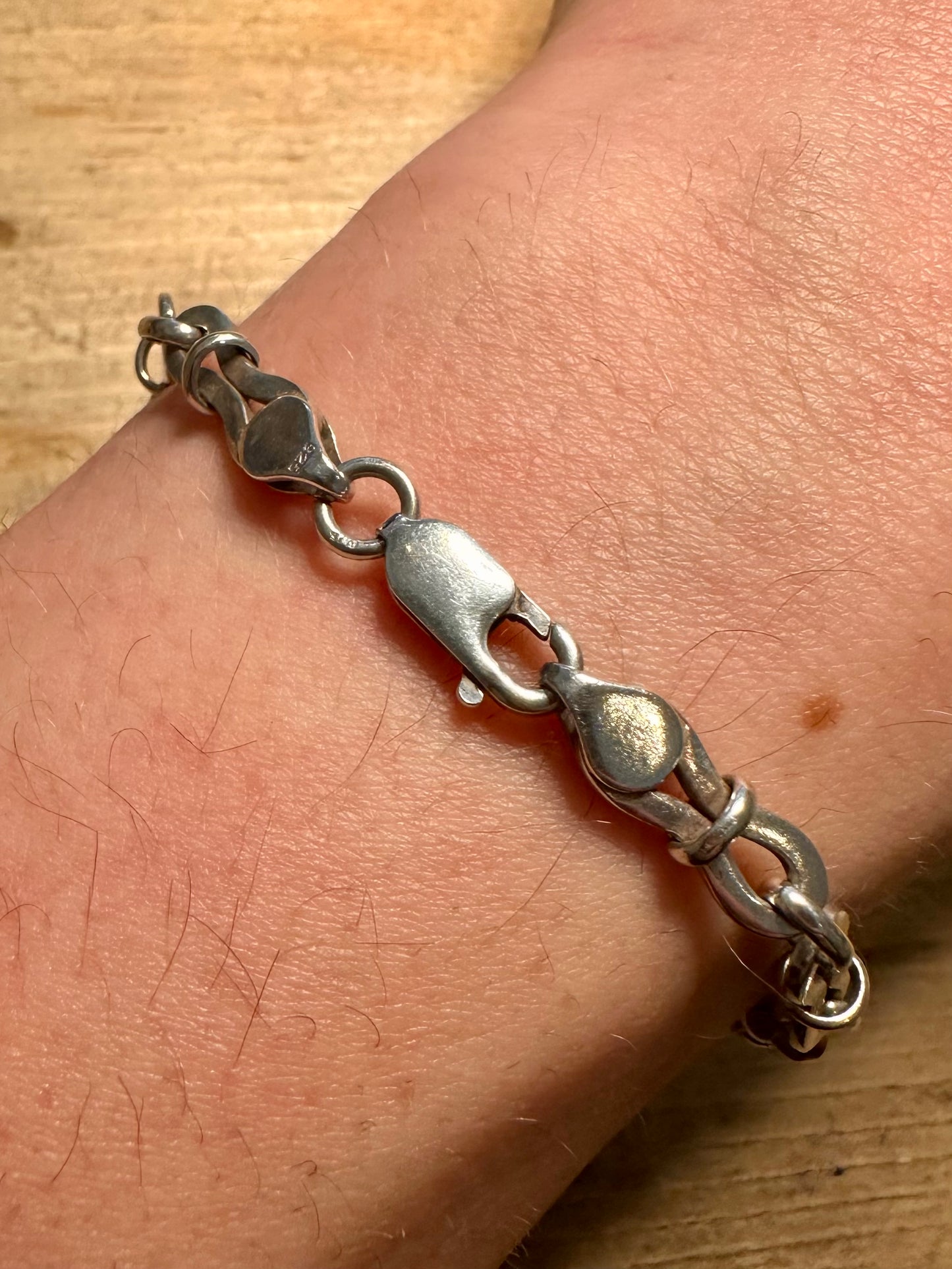 Vintage Unique Link 925 Silver 7.5 inch Bracelet