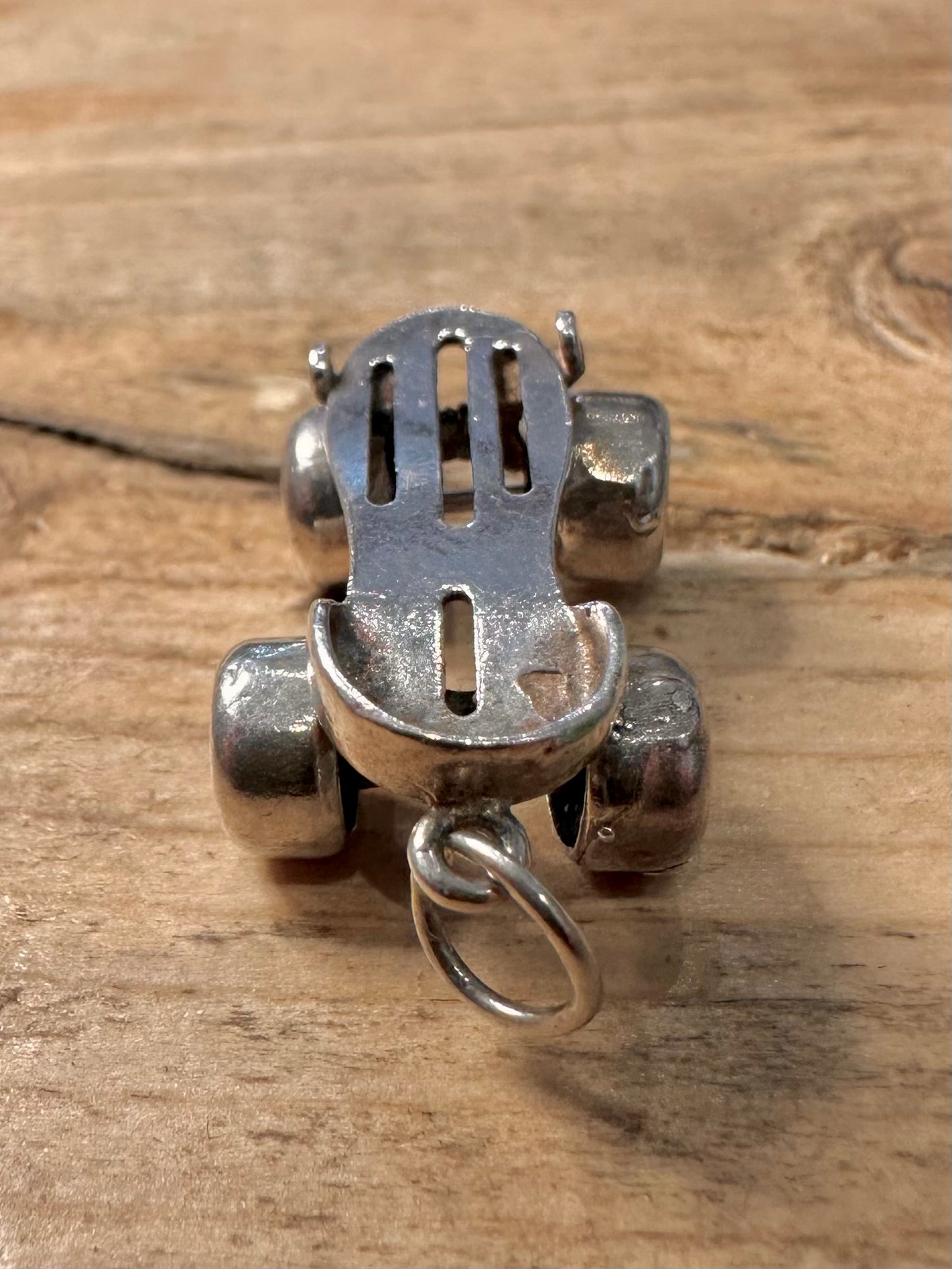 Vintage Roller Skate Moving Wheels 925 Silver Pendant