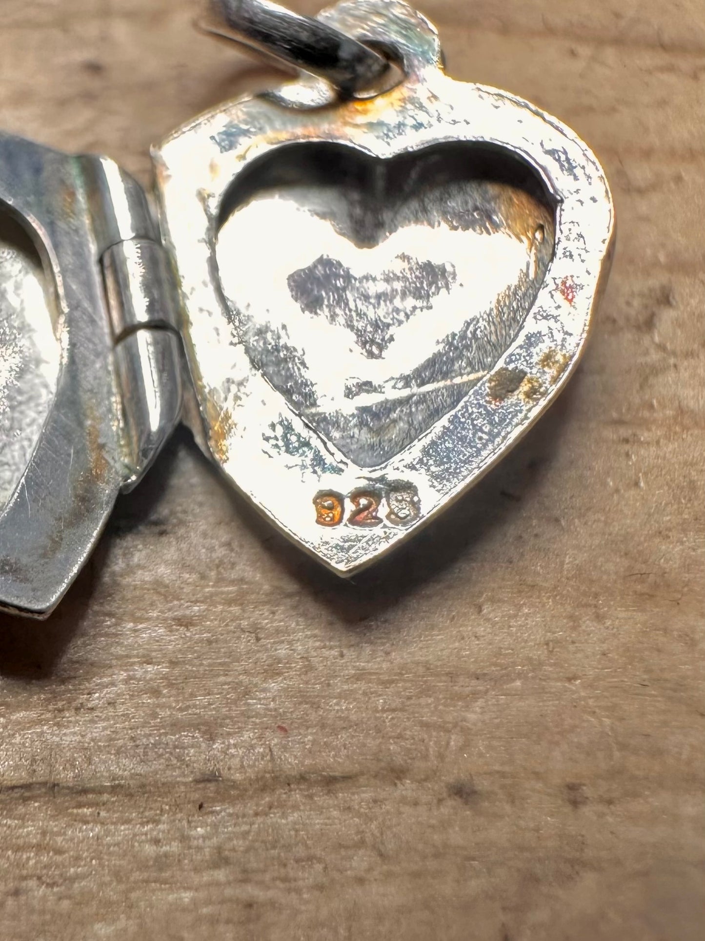 Vintage Heart Engraved Locket 925 Silver Pendant