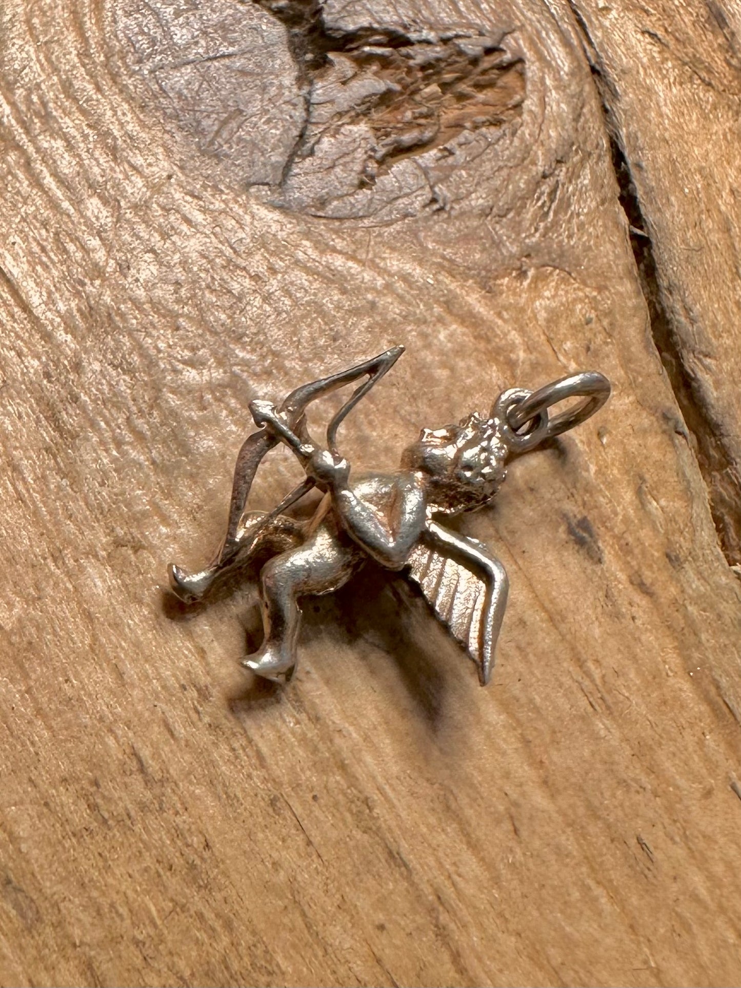 Vintage Cherub Angel 925 Silver Charm Pendant
