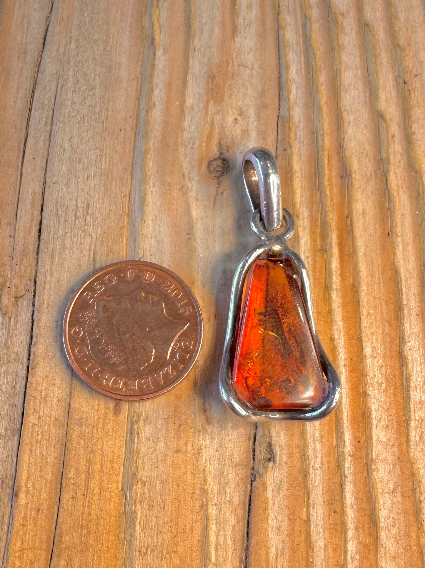 Abstract Amber 925 Sterling Silver Pendant