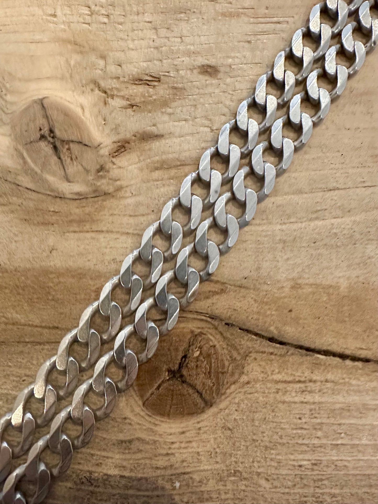 Vintage Chunky Heavy Curb Chain 925 Silver 19.3 inch Necklace