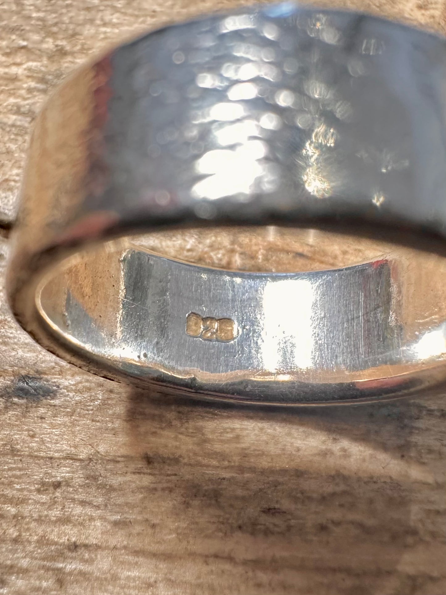 Modern Mother of Pearl 925 Silver Size N Ring
