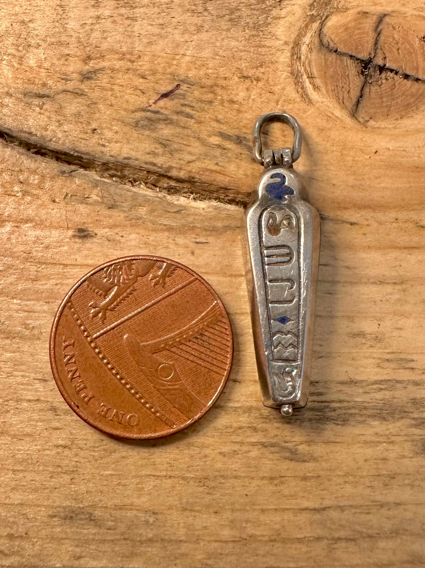 Vintage Rare Sarcophagus with Mummy inside 925 Silver Copper inside Pendant