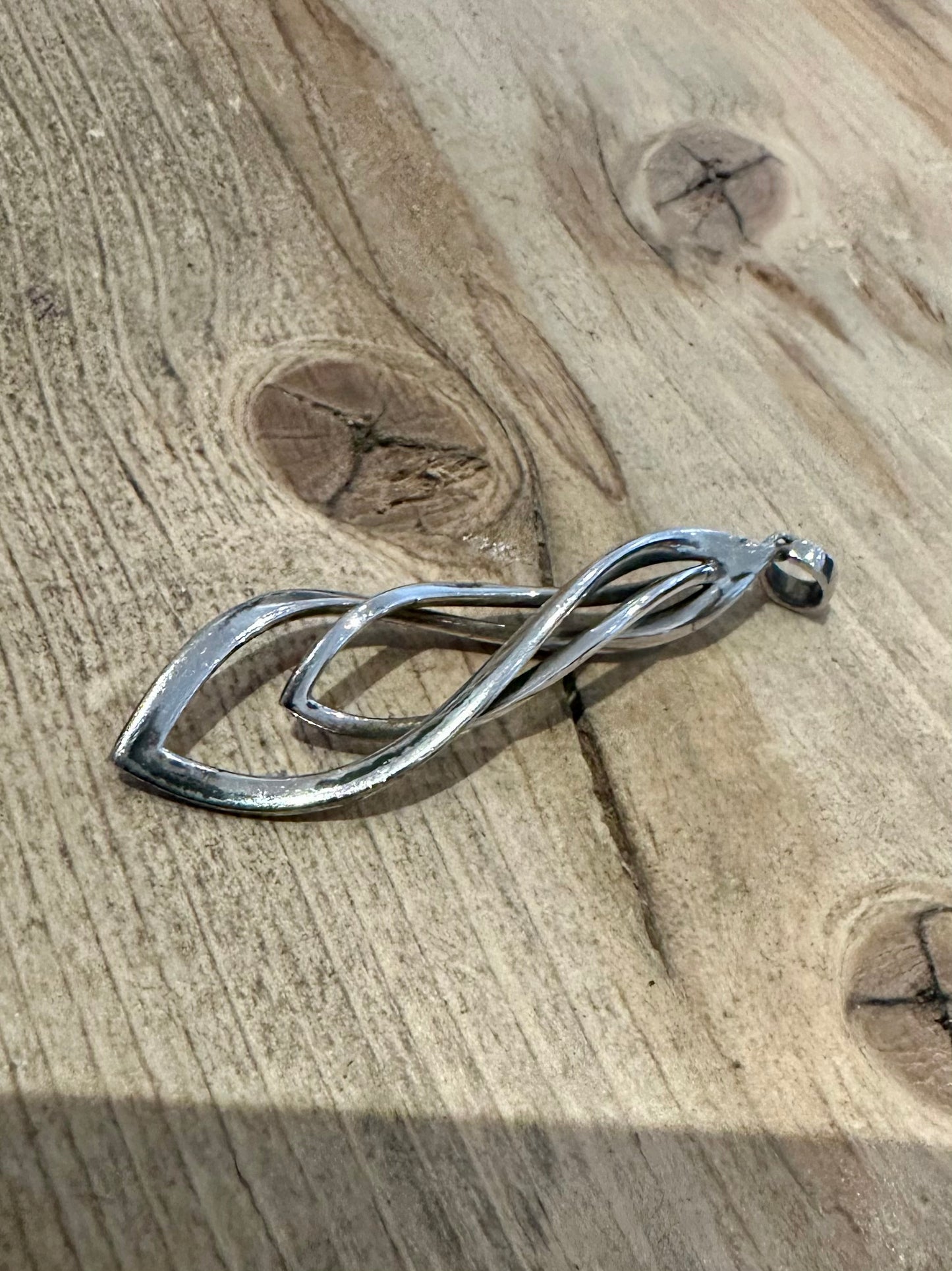 Abstract Swirl Dangle 925 Silver Pendant