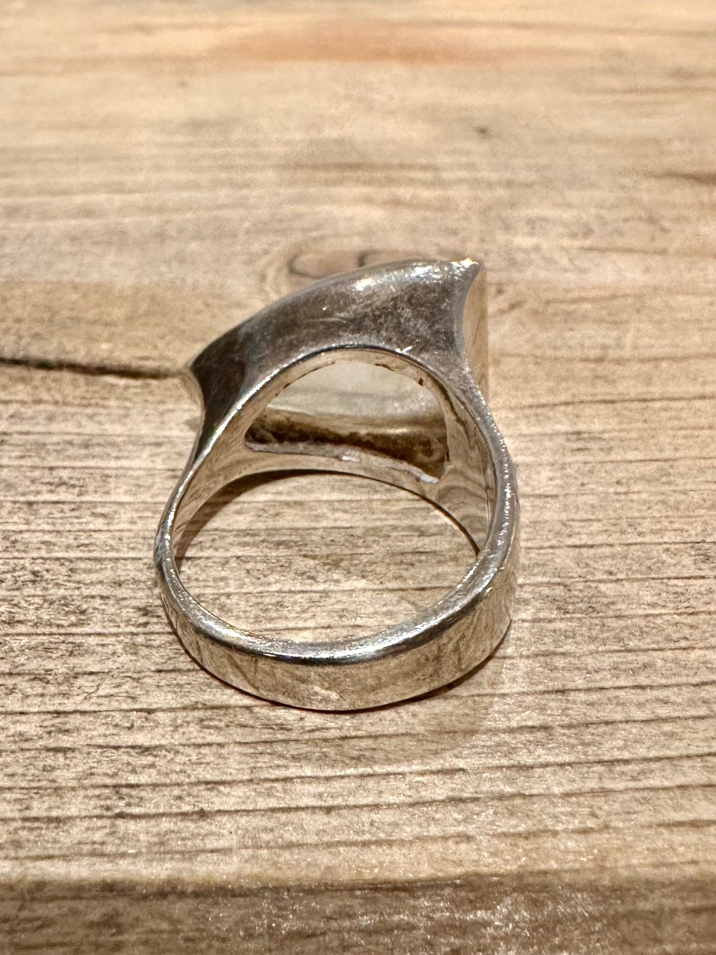 Abstract Moonstone Shape 925 Silver Size V Ring