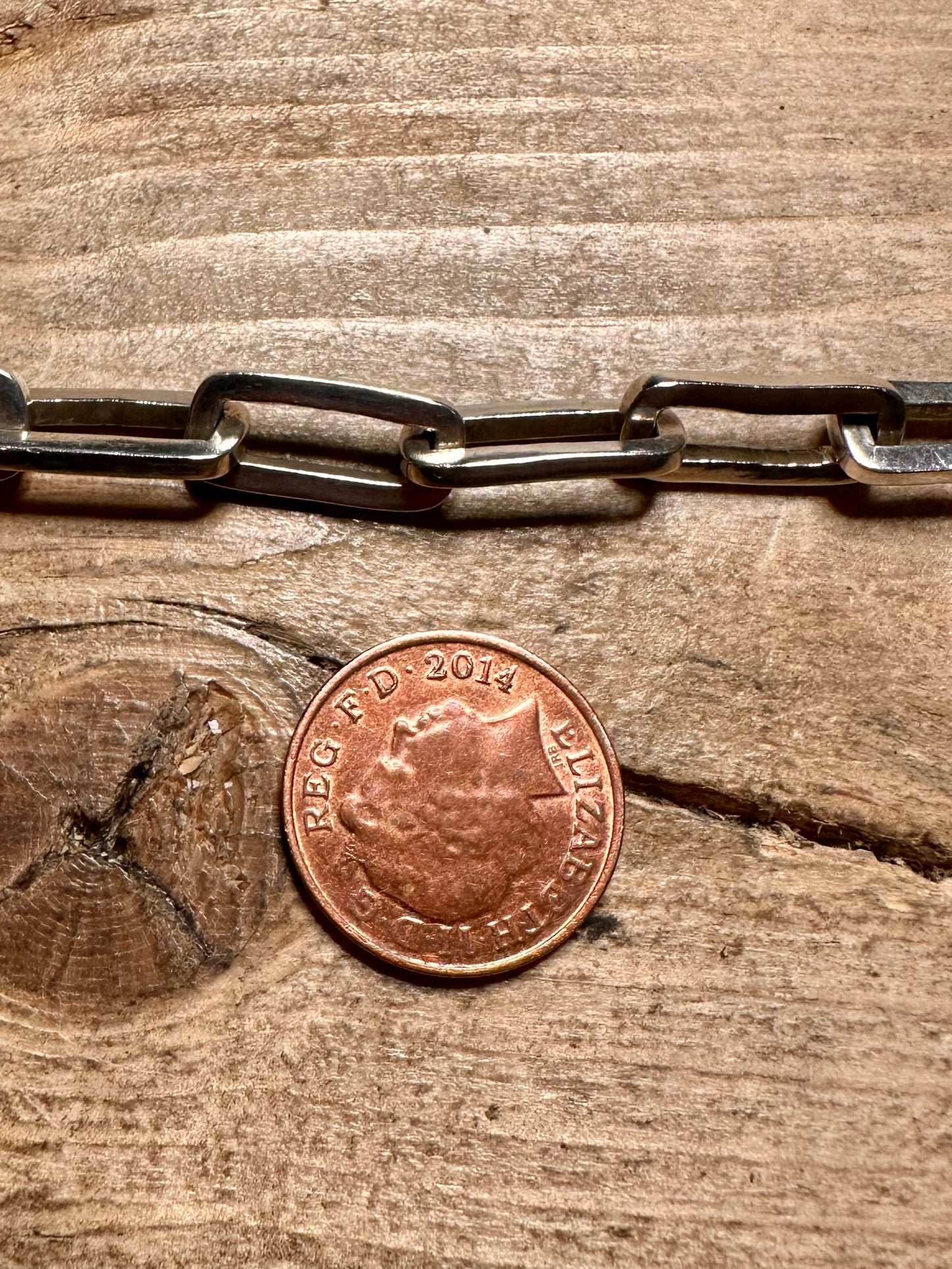 Vintage Cable Bar Chain 925 Silver 7.3 inch Bracelet