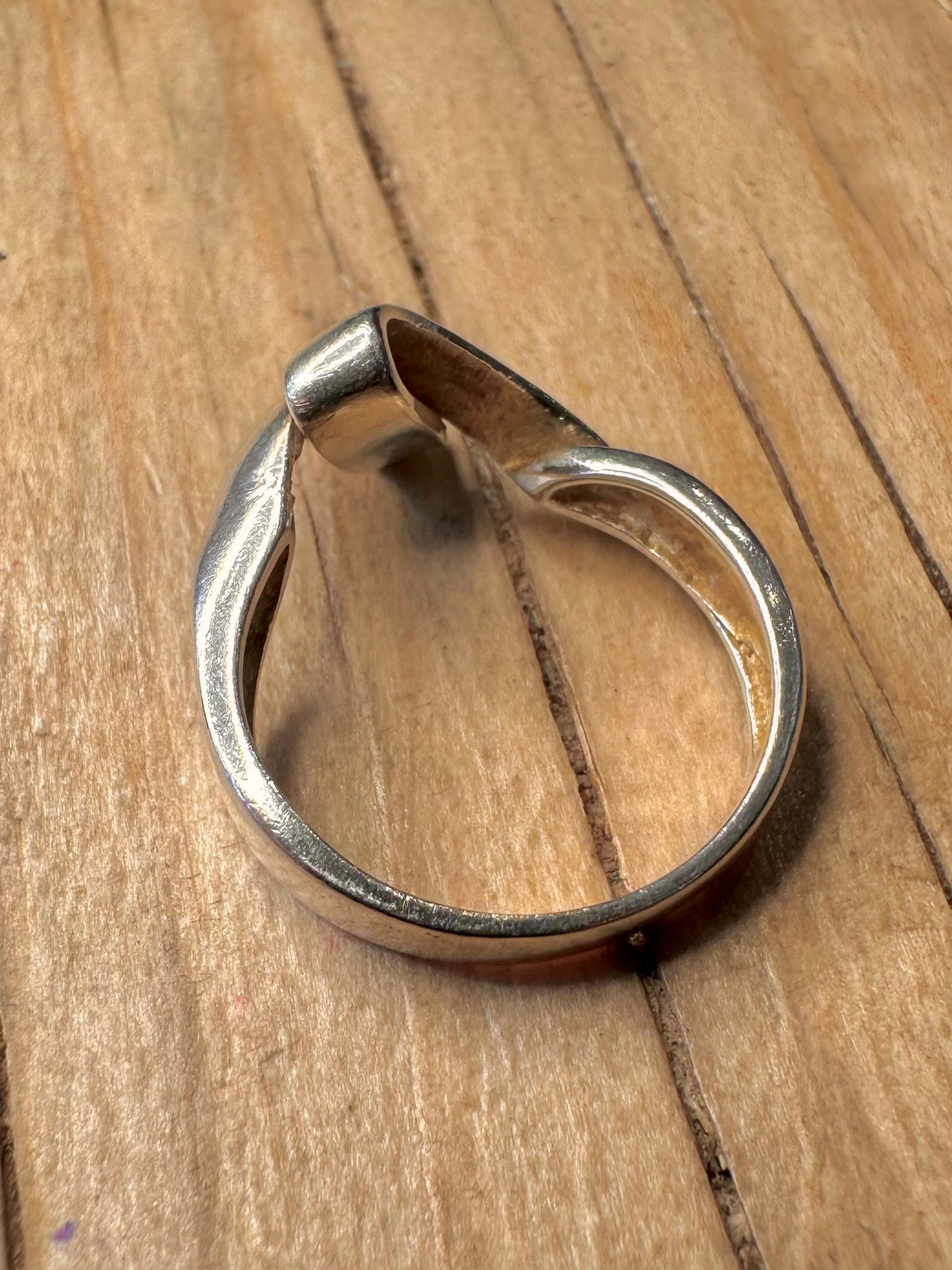 Abstract Twisted 925 Sterling Silver Size N Ring