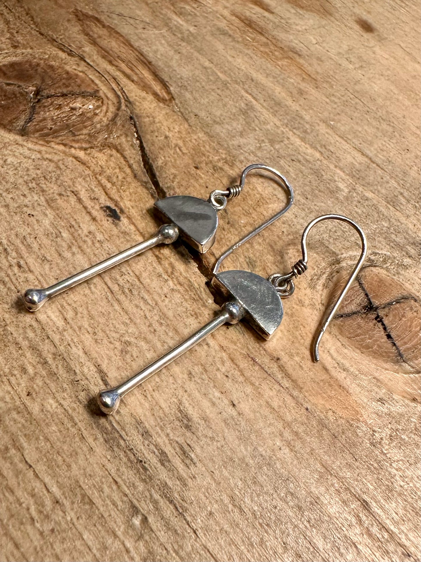 Abstract Geometric Dangle 925 Silver Earrings