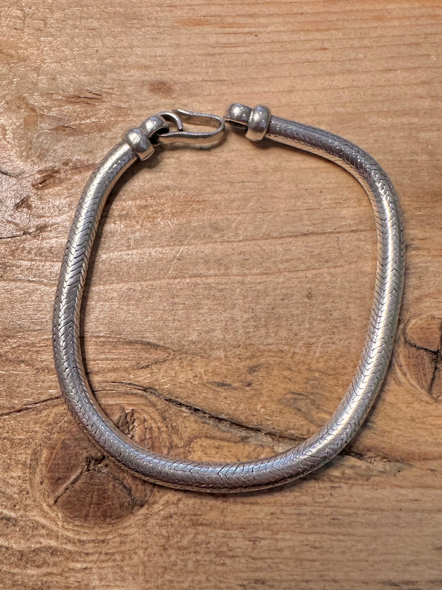Vintage Thick Snake Chain 925 Silver 7.8 inch Bracelet