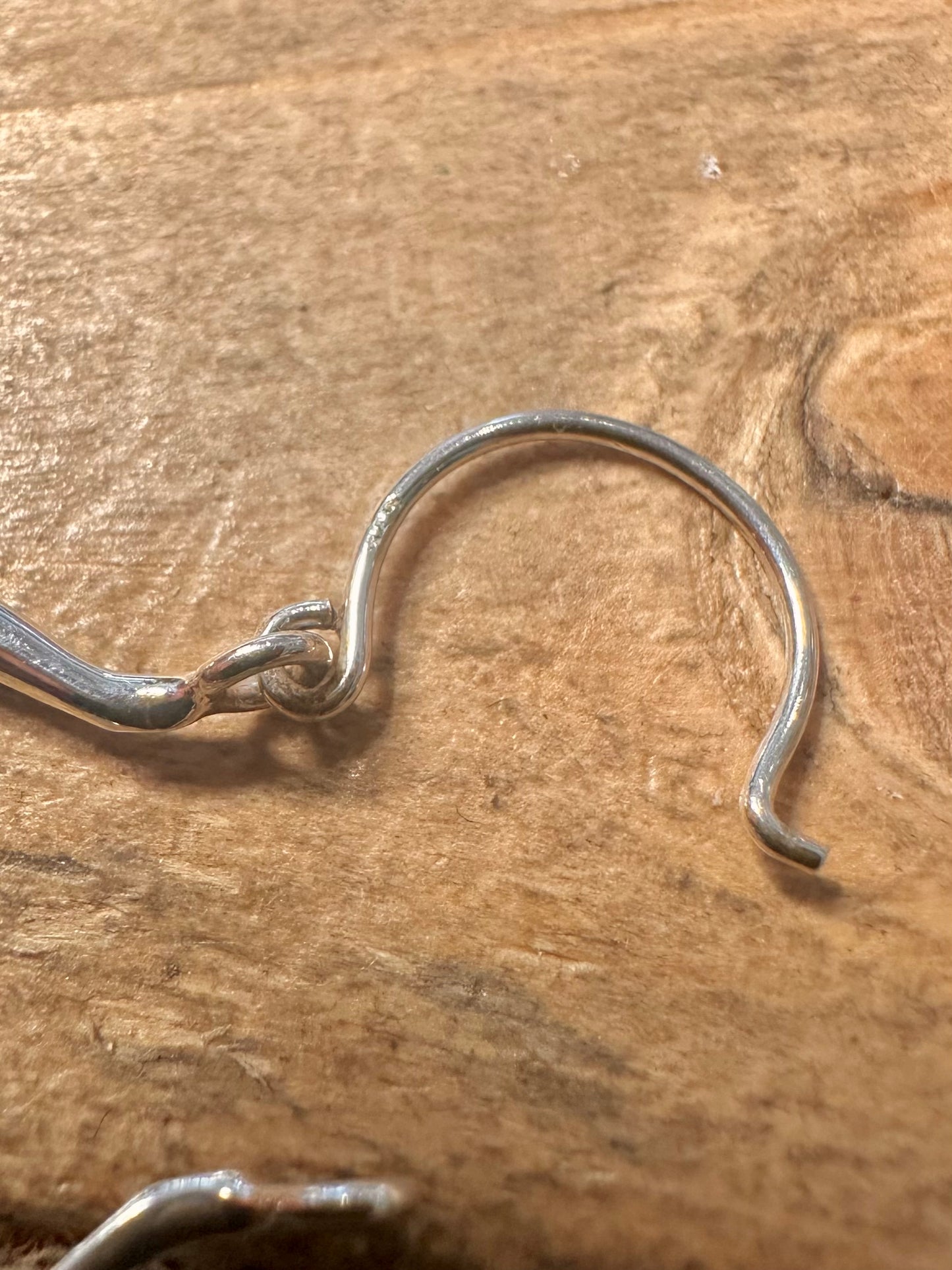 Modernist Chunky Oval 925 Silver Hoop Earrings