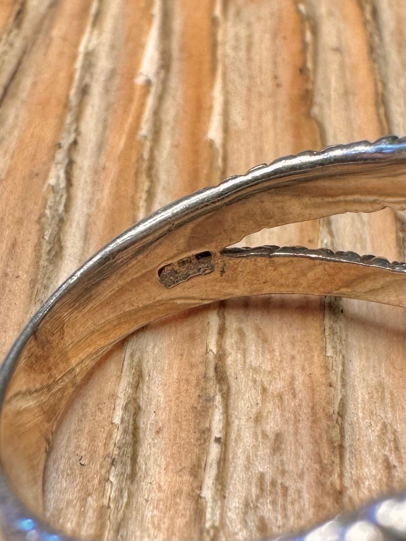 Vintage Double Snake 925 Sterling Silver Size T Ring