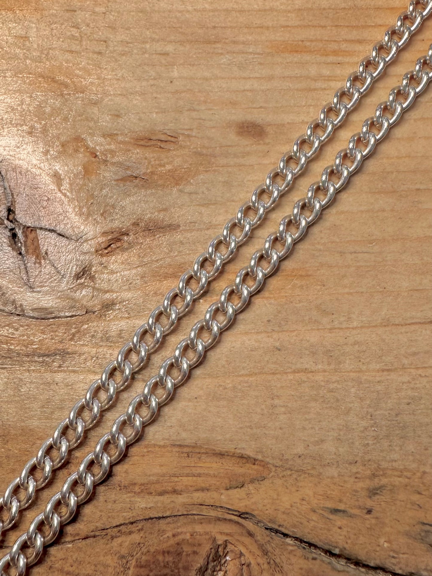Vintage Albert Chain 925 Silver 26 inch Necklace