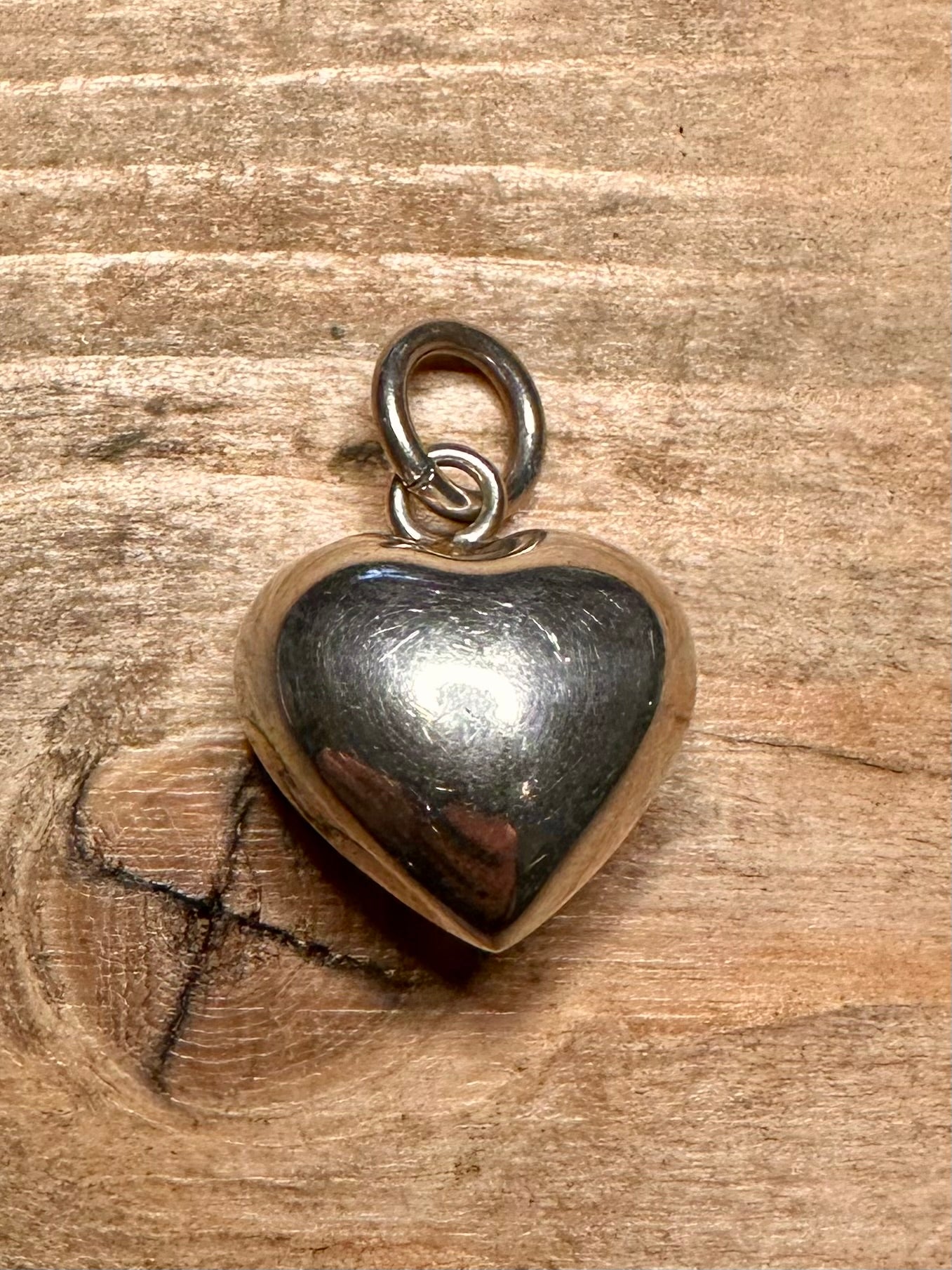 Vintage Puff Heart 925 Silver Pendant