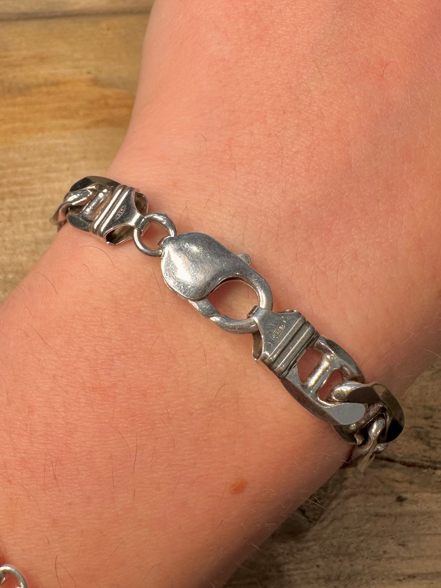 Vintage Mariner Link 925 Silver 8.5 inch Bracelet