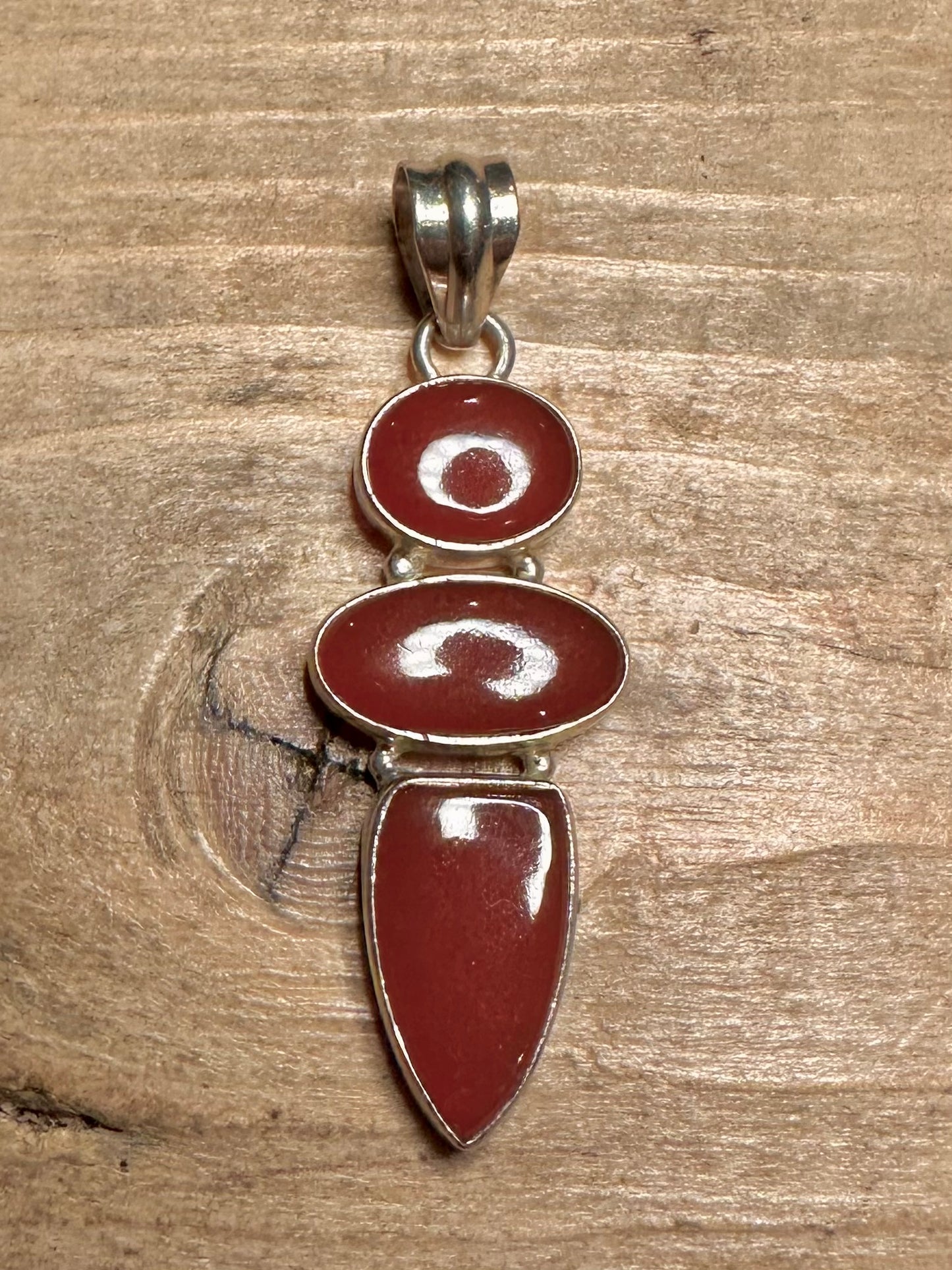 Vintage Carnelian 925 Silver Pendant