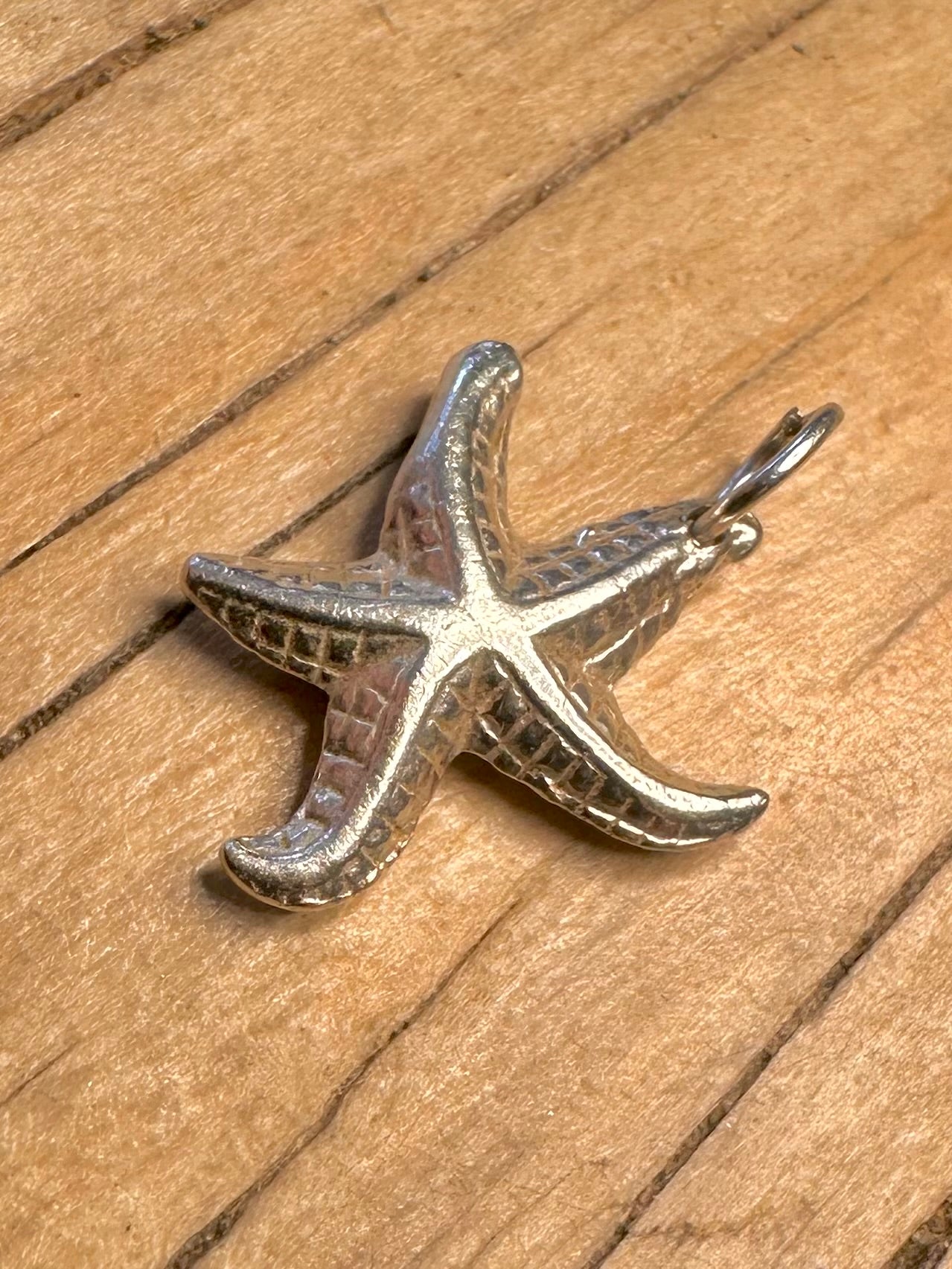 Vintage Starfish Textured 925 Sterling Silver Pendant