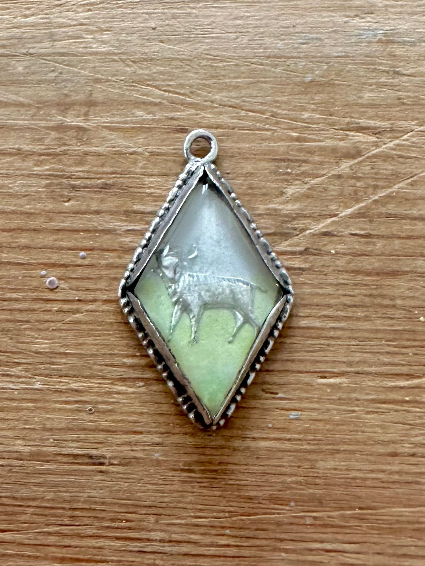 Vintage Lamb Diamond Shape 925 Silver Pendant