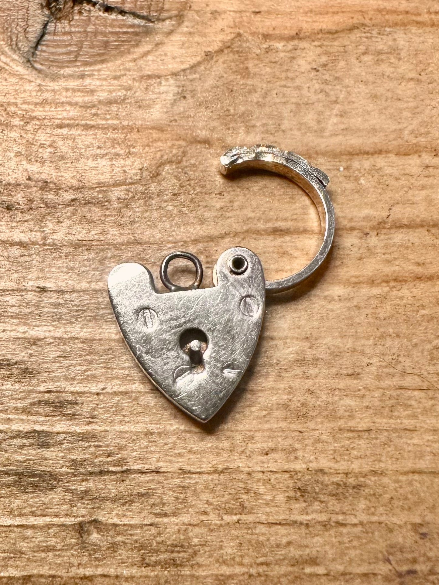 Vintage 1975 Heart Padlock 925 Silver Pendant