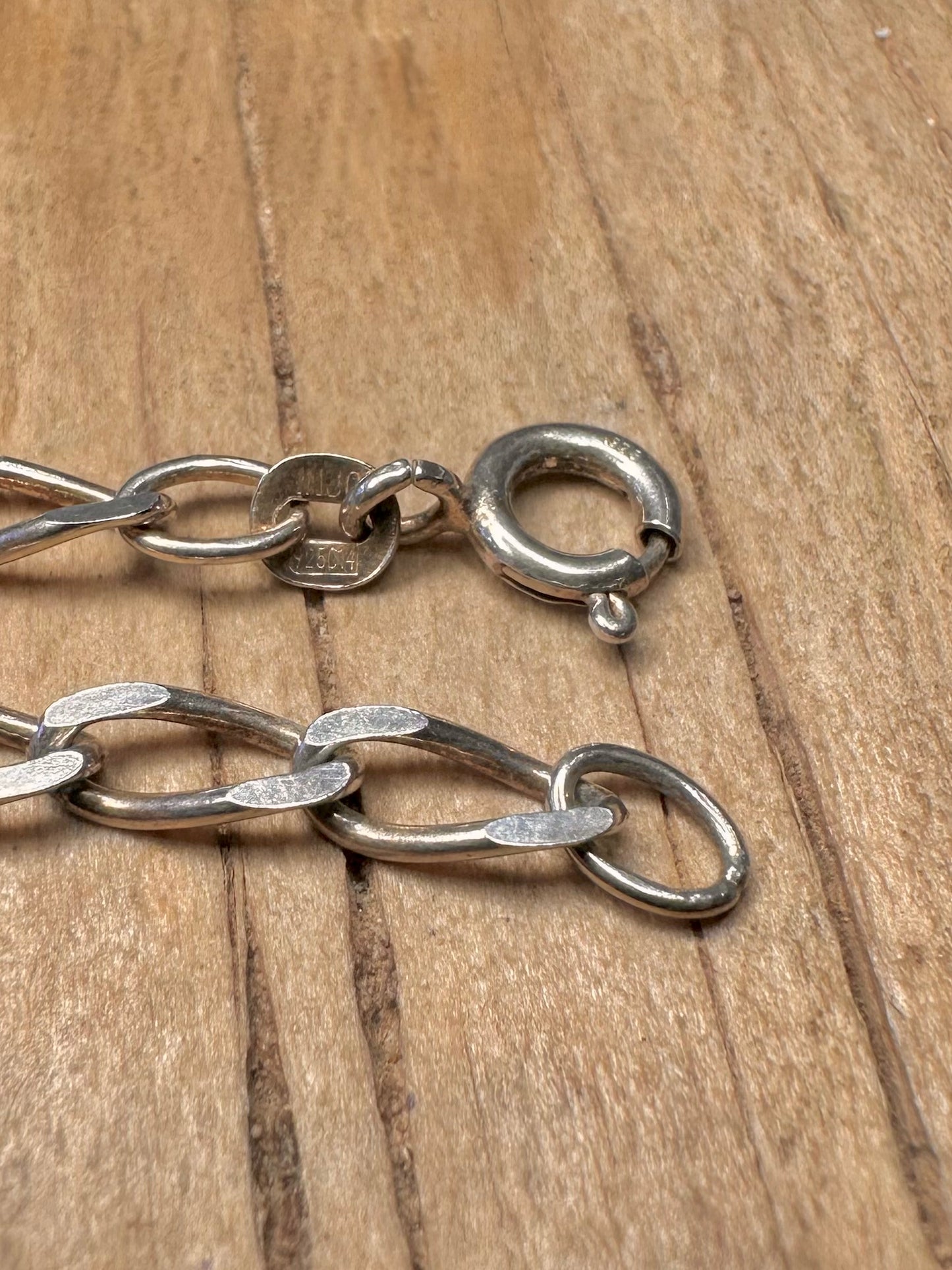 Vintage Long Curb Chain Link 925 Sterling Silver 23.5 inch Necklace