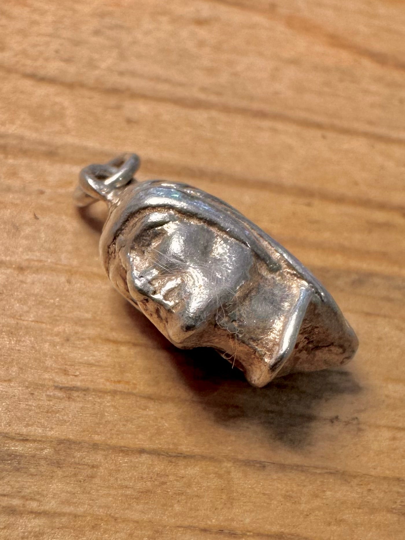 Vintage Native American Head 925 Silver Pendant