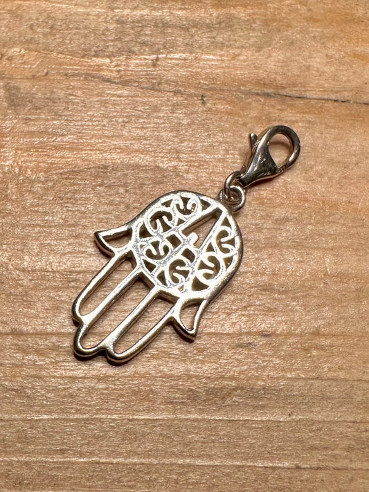Vintage Hand of Fatima 925 Silver Pendant