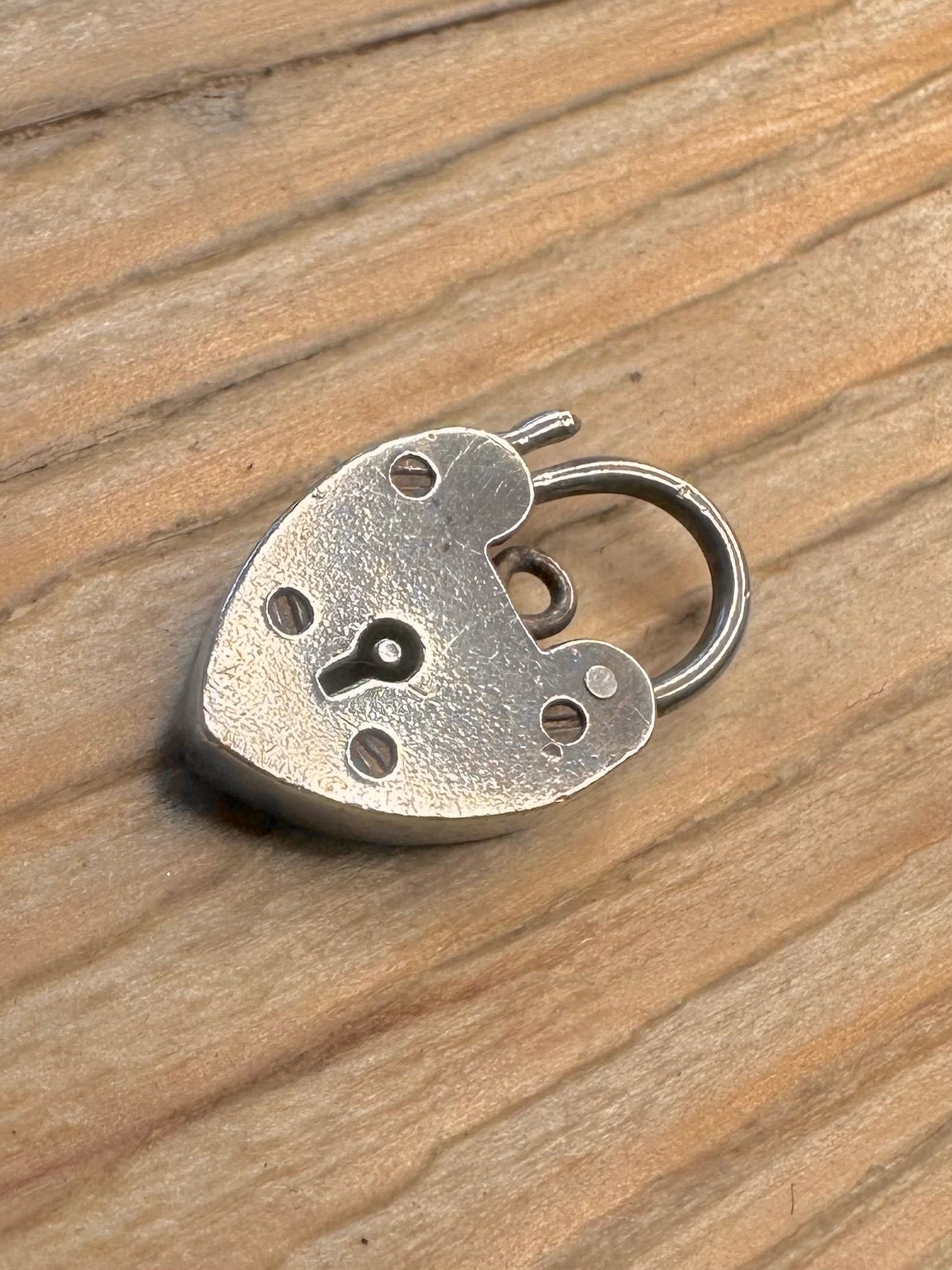 Vintage 1958 Heart Padlock 925 Sterling Silver Pendant