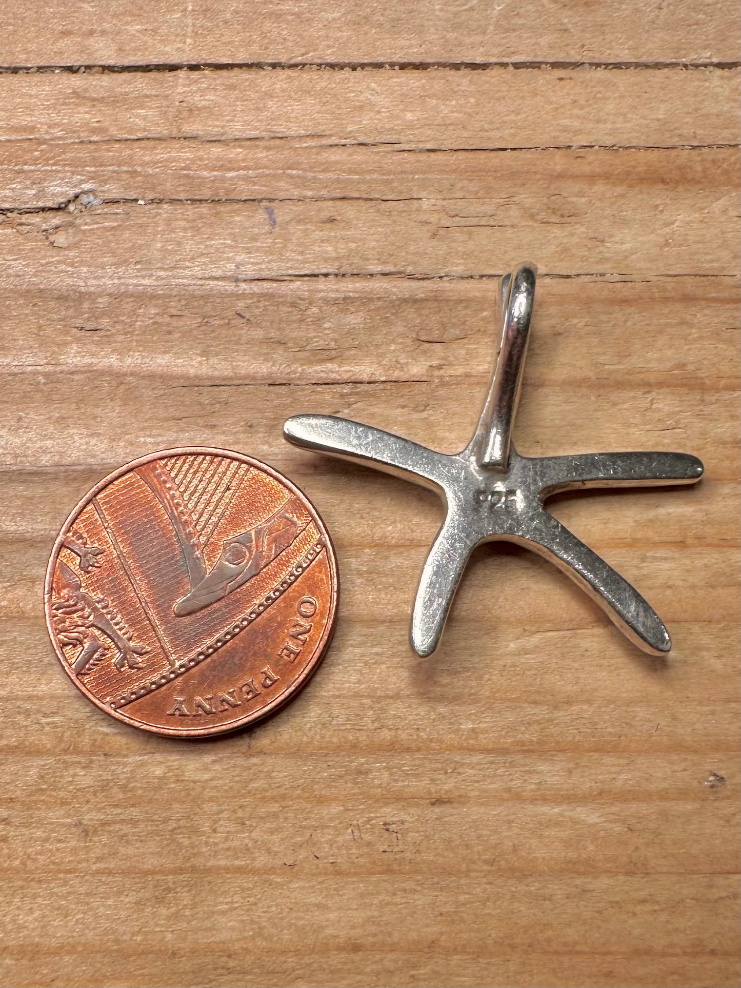 Modernist Starfish 925 Sterling Silver Pendant