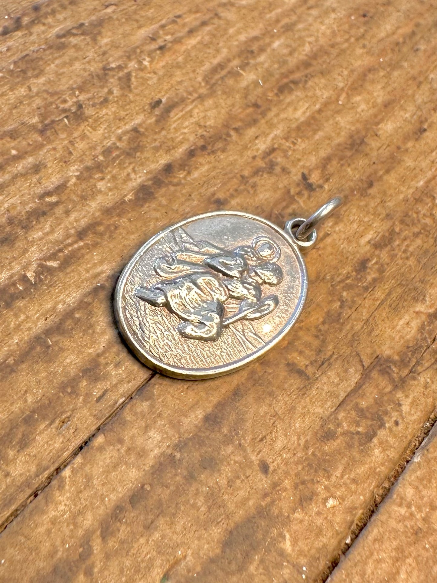 Oval 1968 St Christopher 925 Sterling Silver Pendant