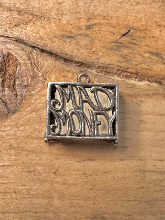 Vintage Rare Mad Money One Dollar 925 Silver Charm Pendant