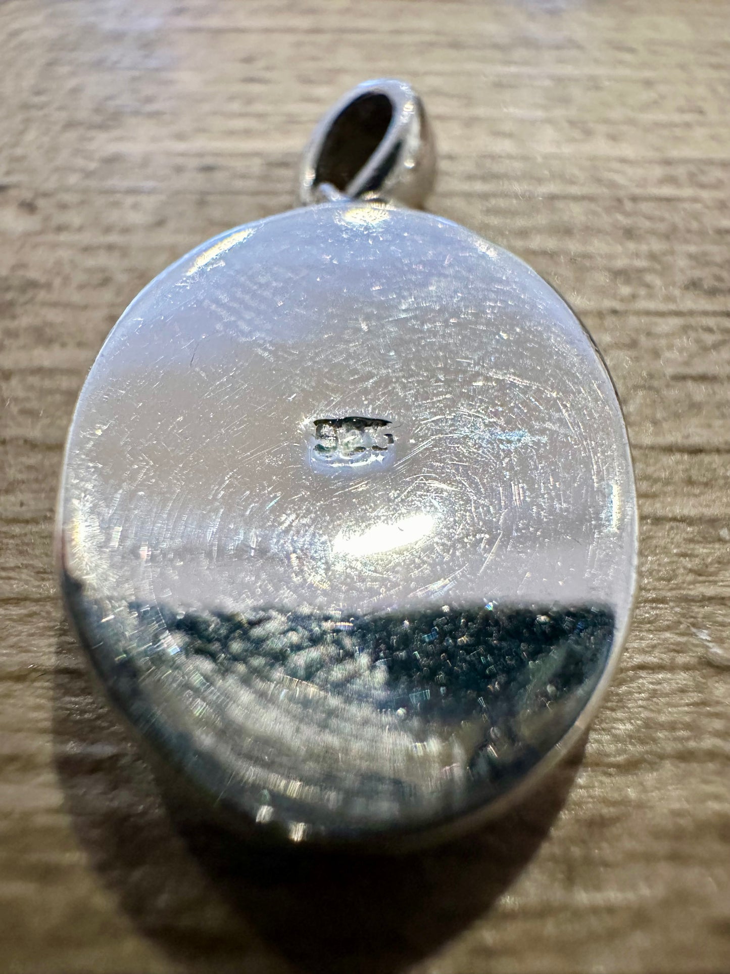 Modern Opal Simulated 925 Silver Pendant