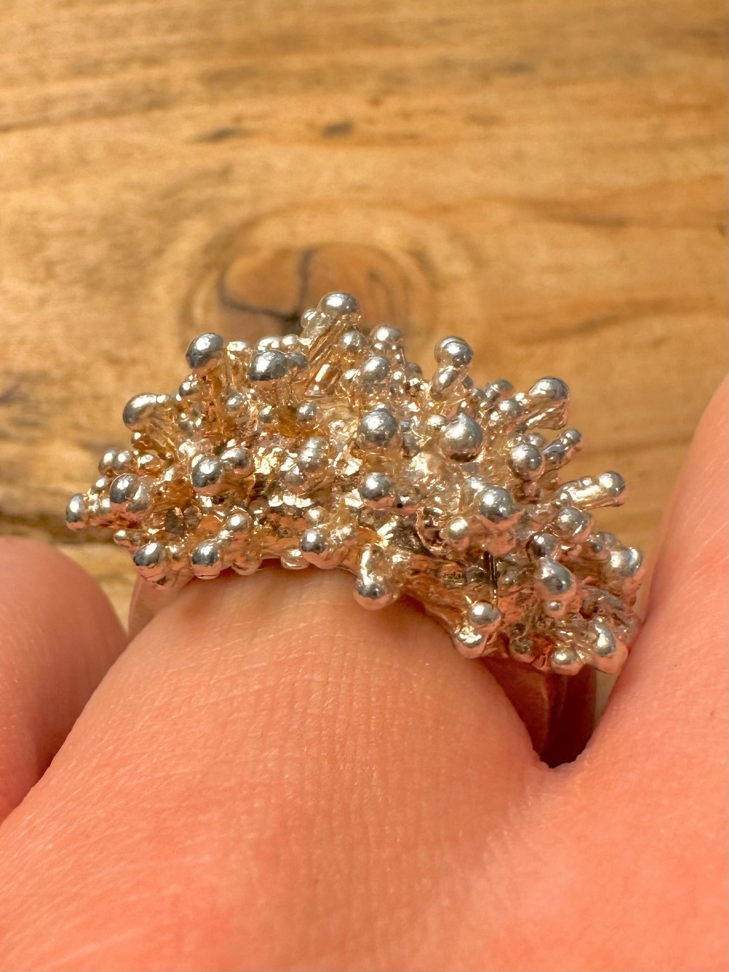 Abstract Coral Style 925 Silver Size P Ring
