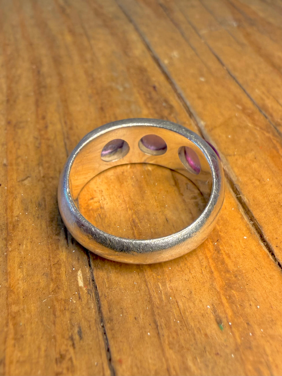 Abstract Amethyst Dome 925 Sterling Silver Size L1/2 Ring