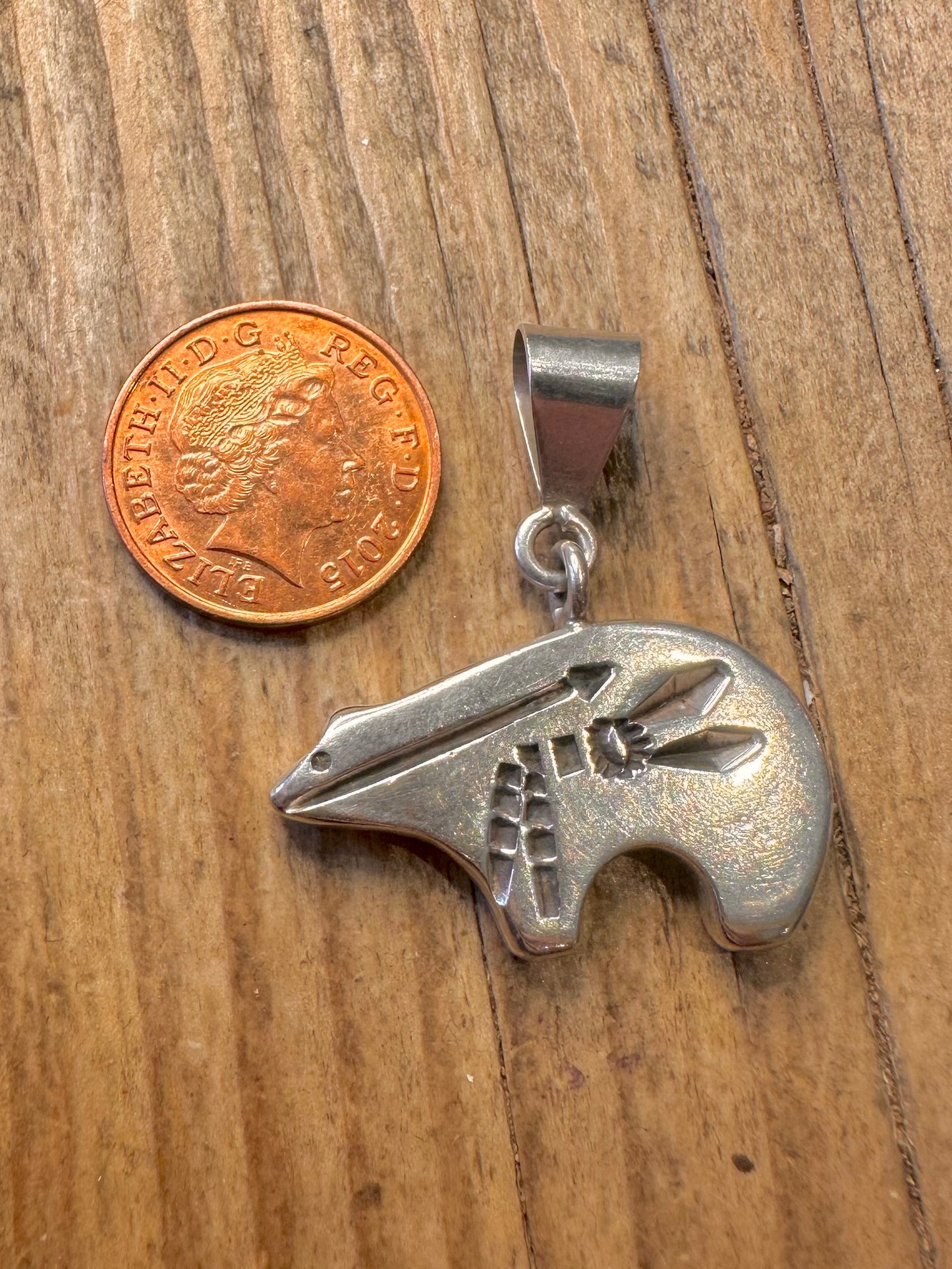 Norman Woody Navajo Bär 925 Sterlingsilber-Anhänger