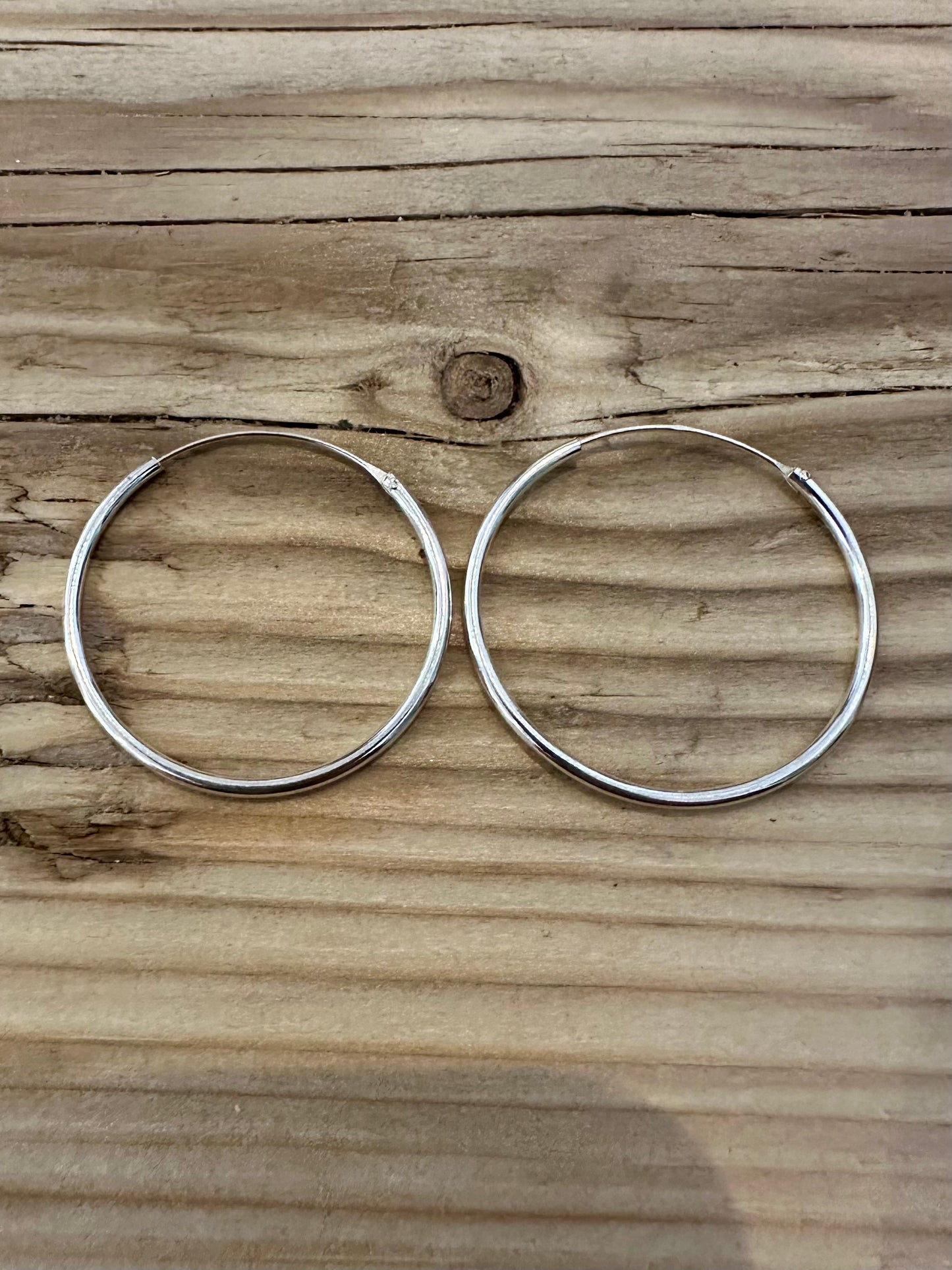 Modern Thin 925 Silver 925 Silver Hoops