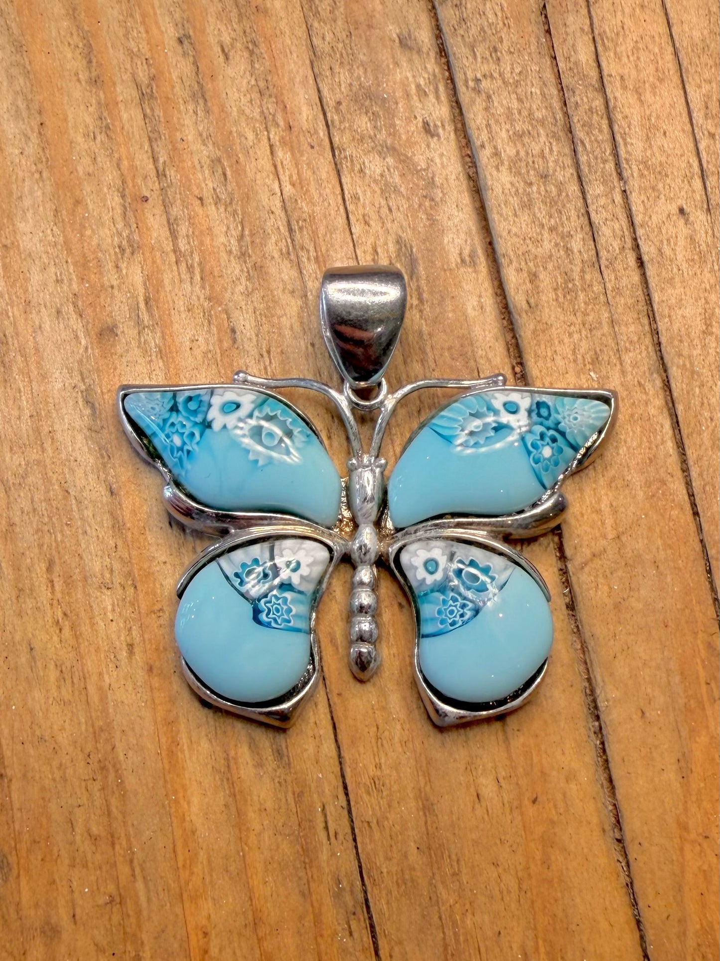 Butterfly Maker Alan K Millefiori 925 Sterling Silver Pendant