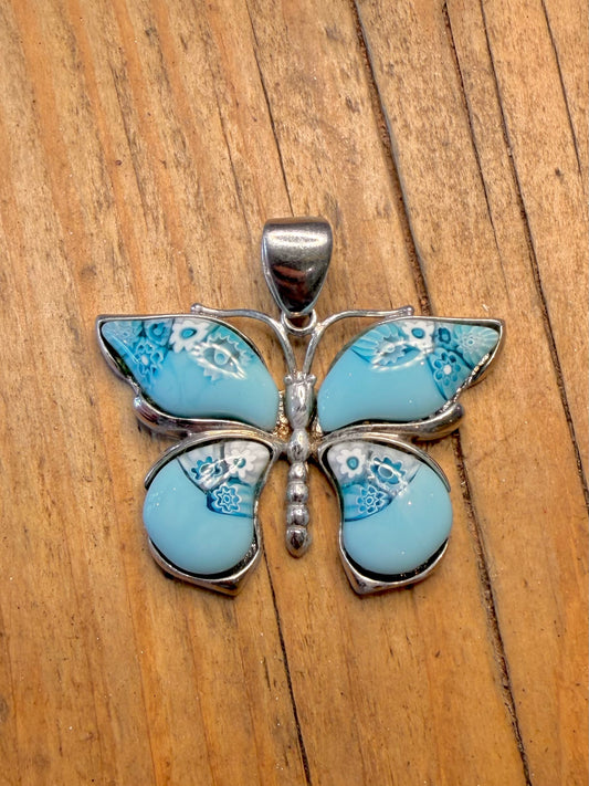 Butterfly Maker Alan K Millefiori 925 Sterling Silver Pendant
