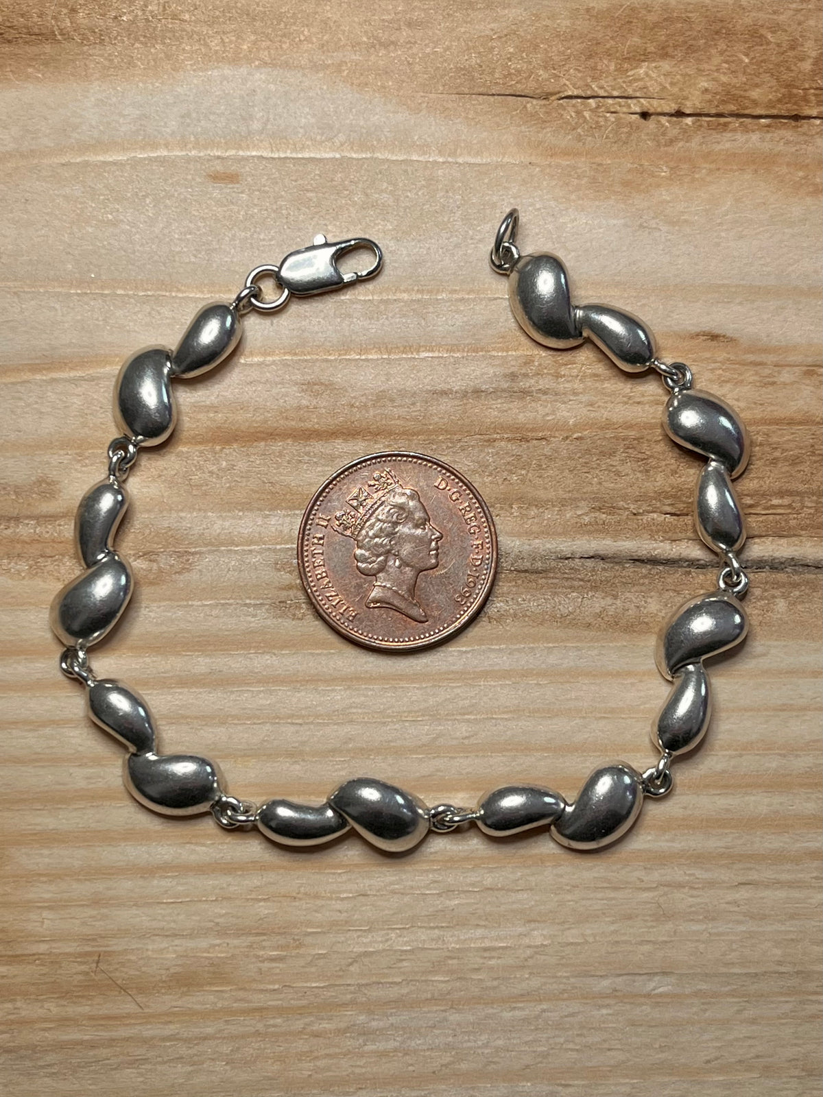 Pebble Link 925 Sterling Silver 7.5 Inch Bracelet