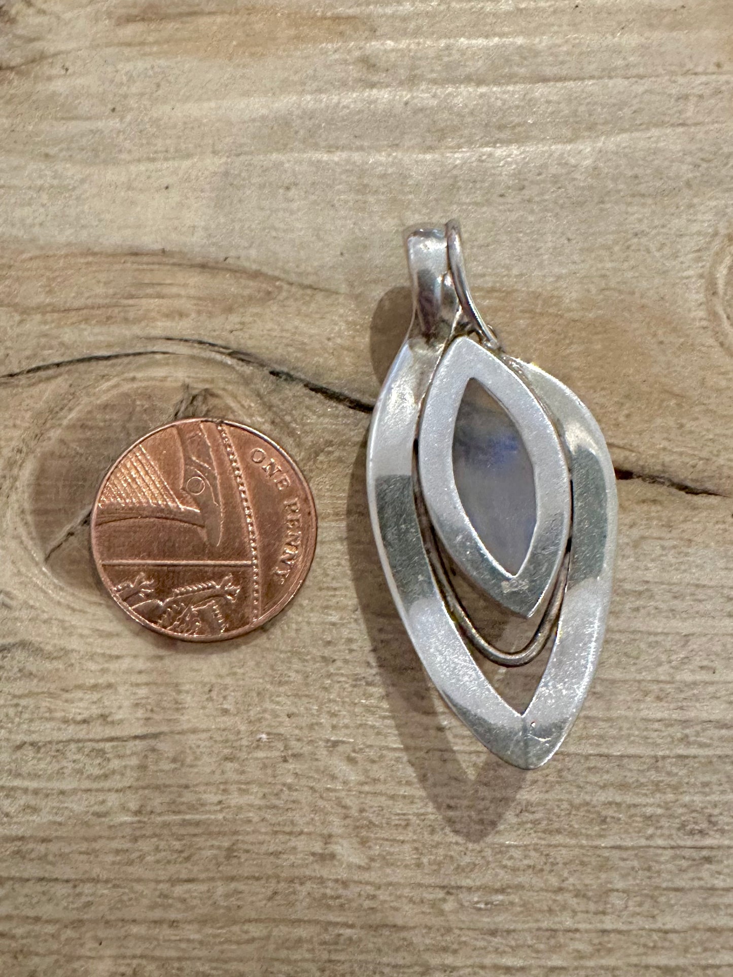 Abstract Moonstone 925 Silver Pendant