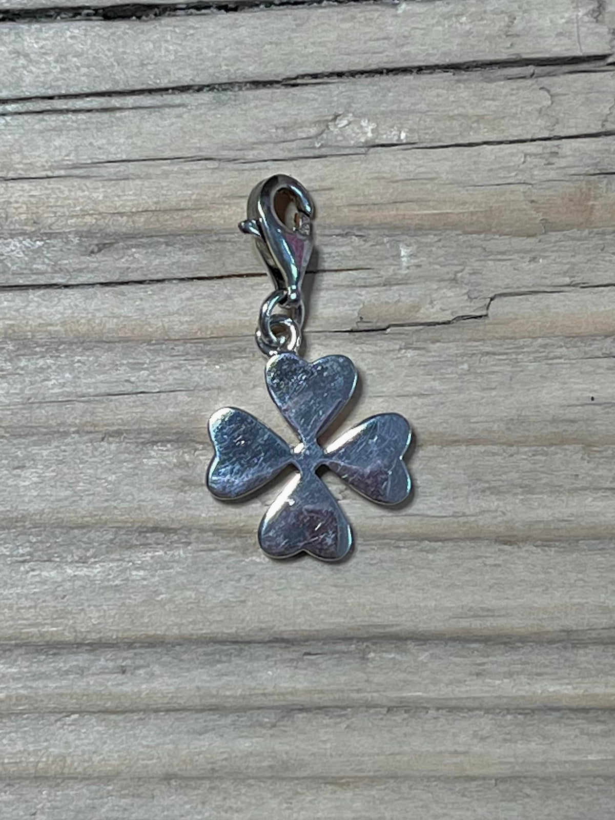 Lucky Four Leaf Clover Charm 925 Sterling Silver Pendant