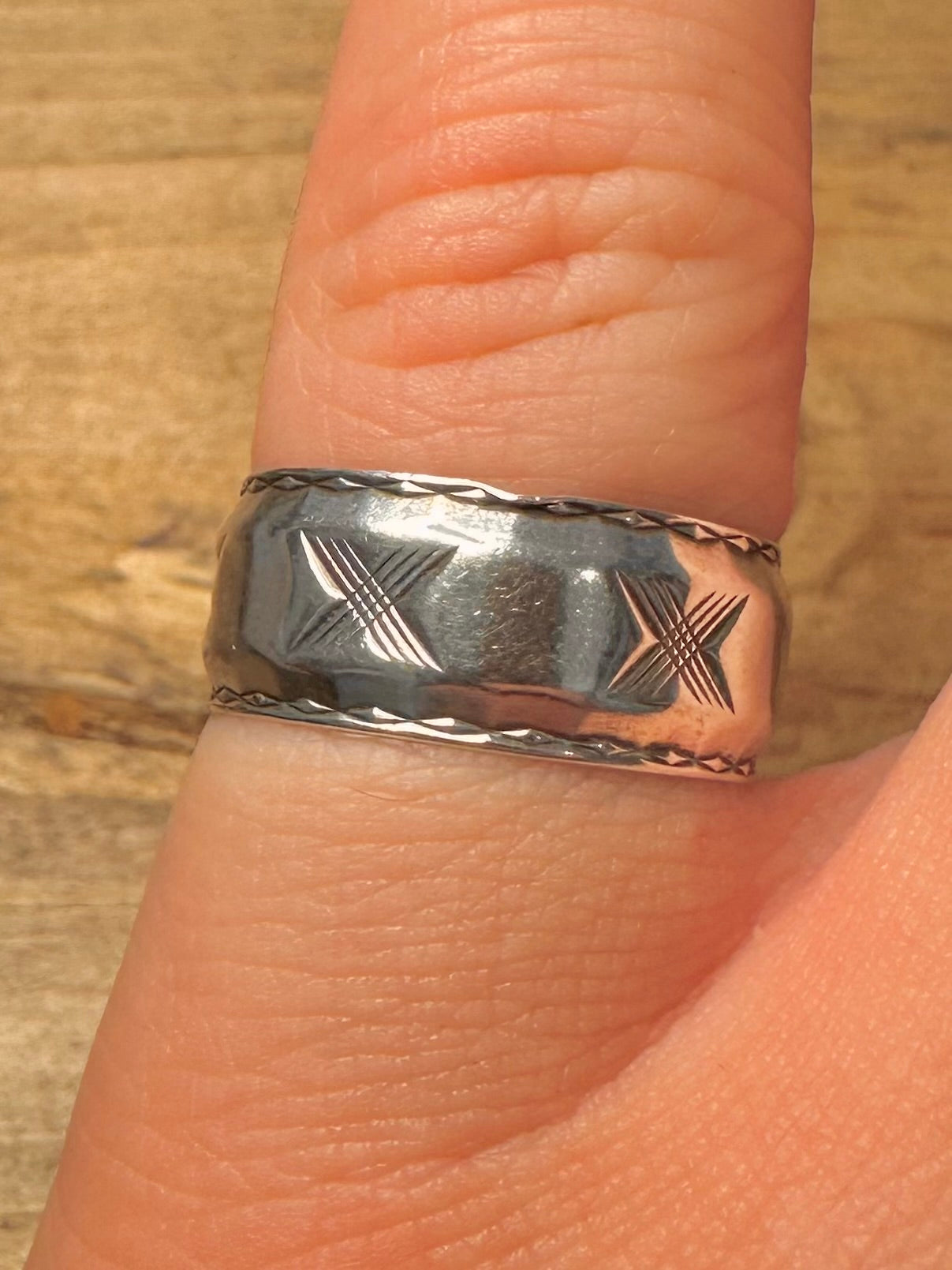 Vintage X Band 925 Silver Size N1/2 Ring
