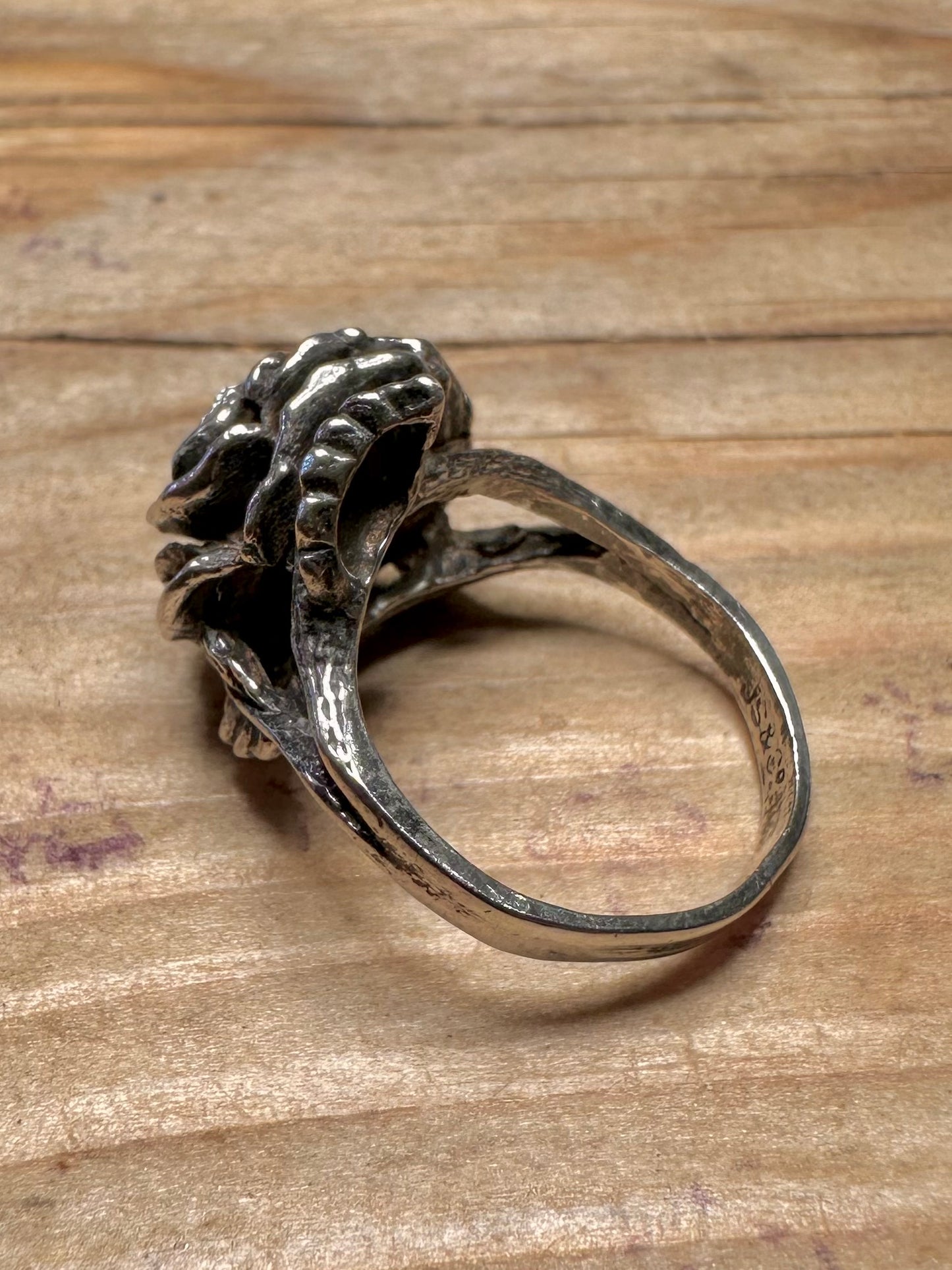 Vintage 1976 Rose 925 Sterling Silver Size J Ring