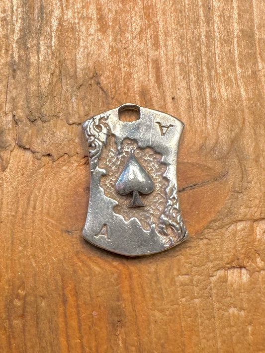 Ace of Spades Abstract 925 Sterling Silver Pendant
