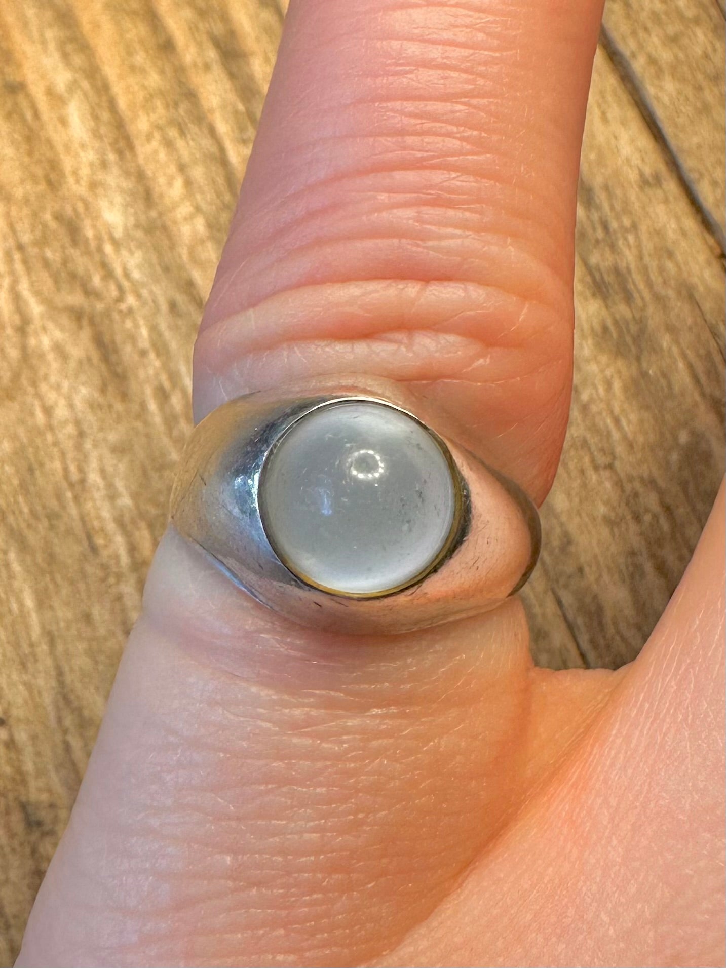Moonstone Maker COF Denmark 925 Sterling Silver Size J Ring