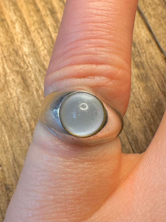 Moonstone Maker COF Denmark 925 Sterling Silver Size J Ring